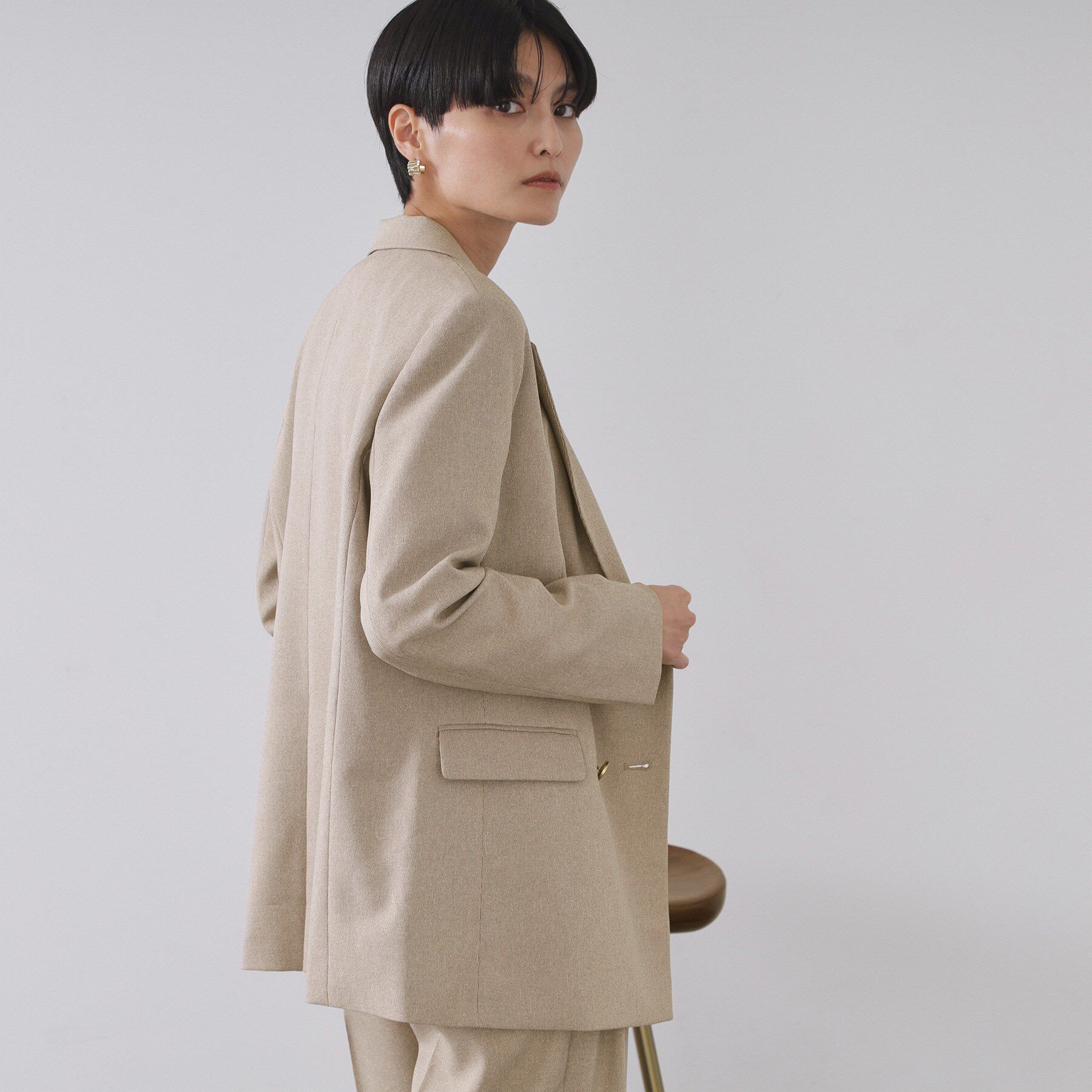 OPAQUE.CLIP「ストレッチダブルブレストテーラードジャケット/セットアップ対応可【洗濯機OK】」|テーラードジャケット|