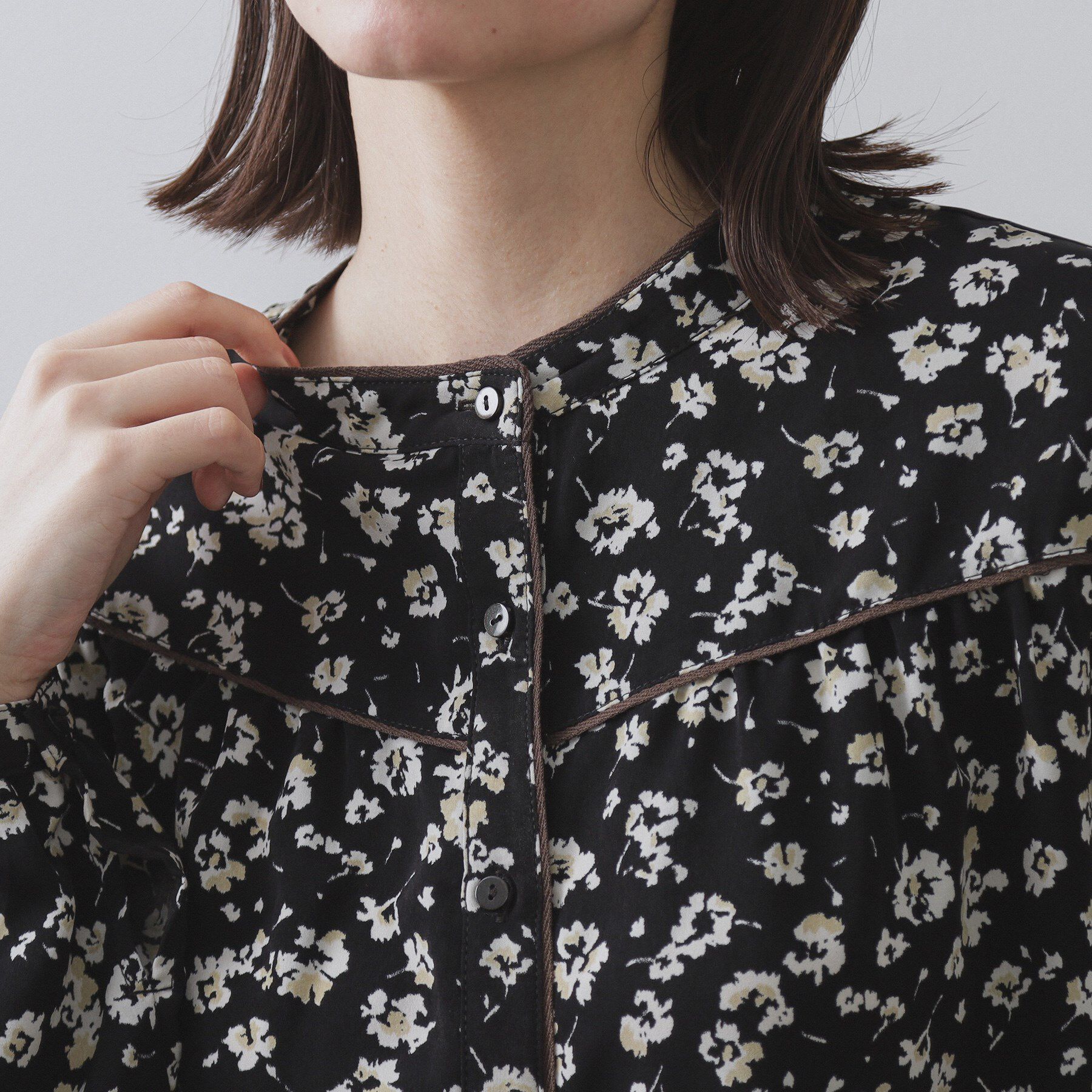 OPAQUE.CLIP「フラワープリントブラウス【洗濯機OK】」|シャツ・ブラウス|