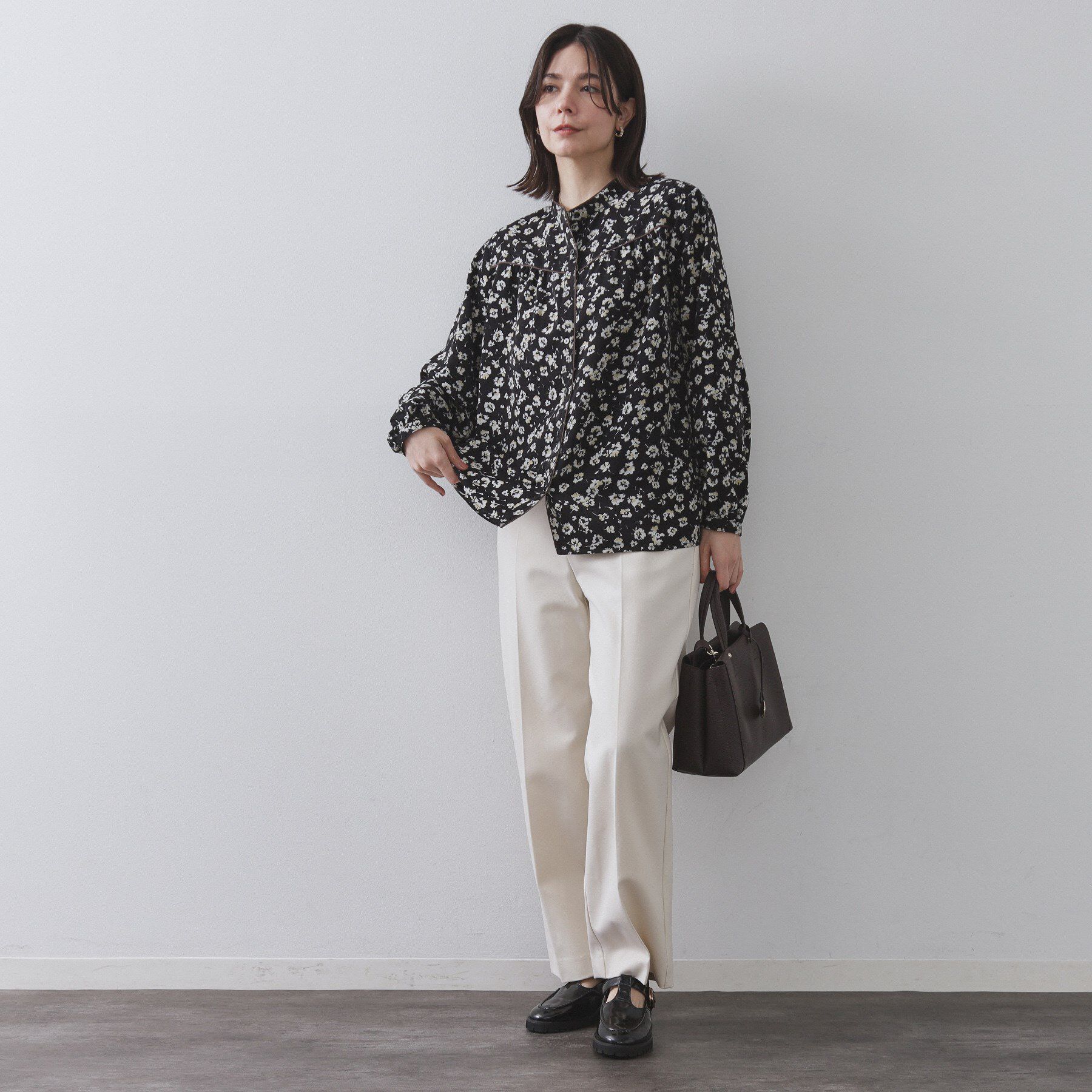 OPAQUE.CLIP「フラワープリントブラウス【洗濯機OK】」|シャツ・ブラウス|