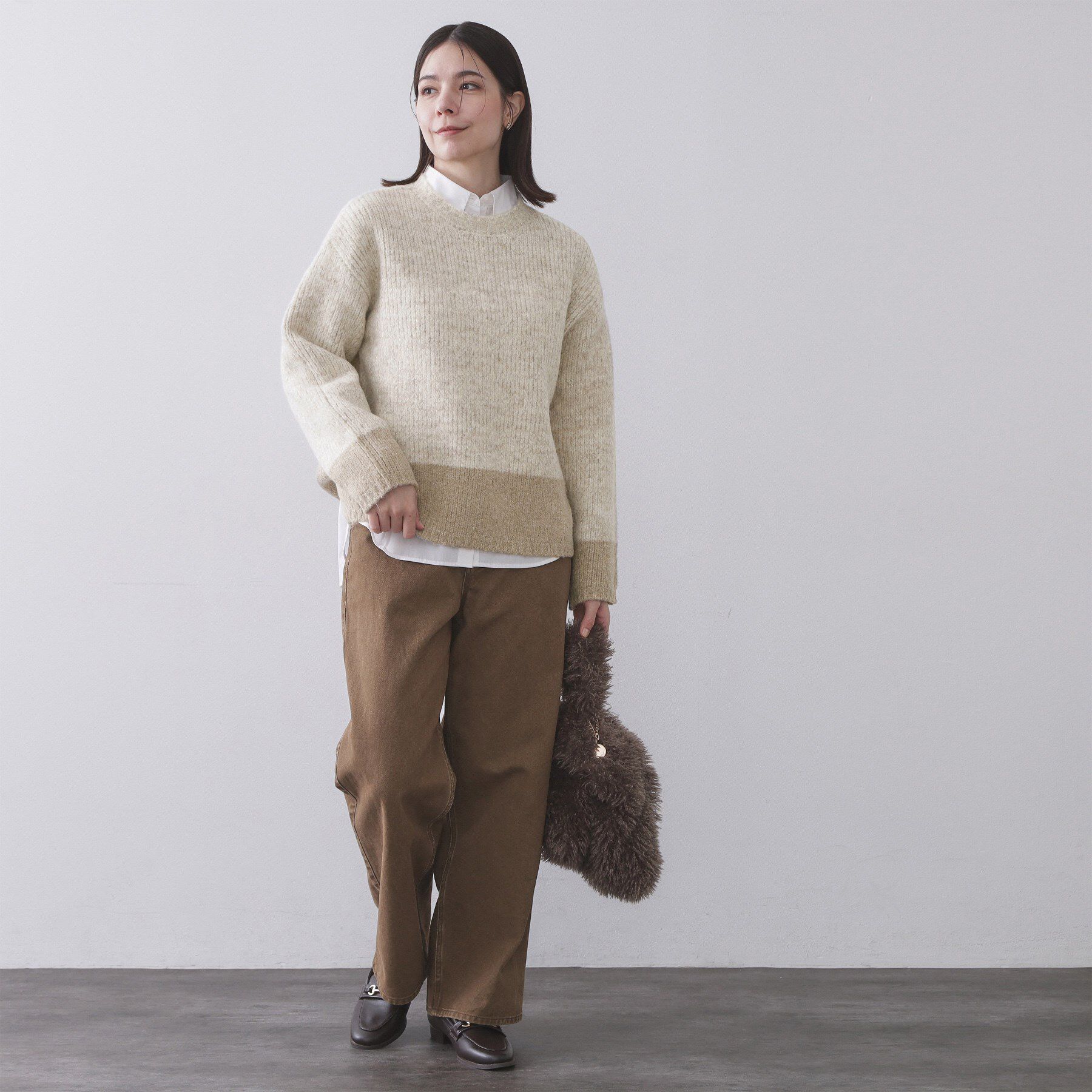 OPAQUE.CLIP「カラーMIXミドルゲージニット【洗濯機OK】」|ニット・セーター|