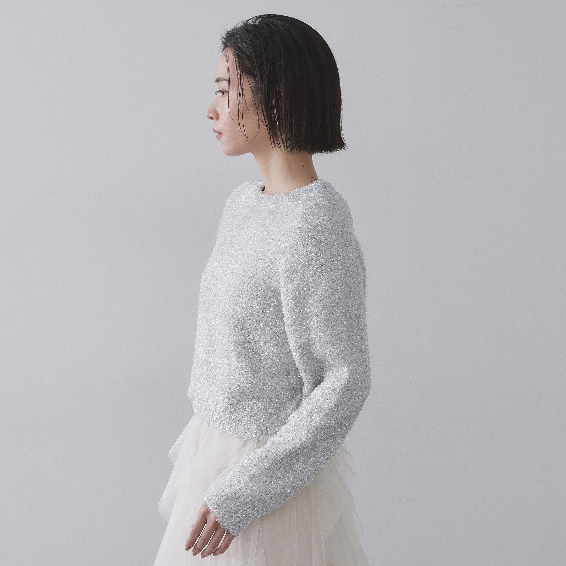 OPAQUE.CLIP「きらきらフェザーニット【洗濯機OK】」|ニット・セーター|