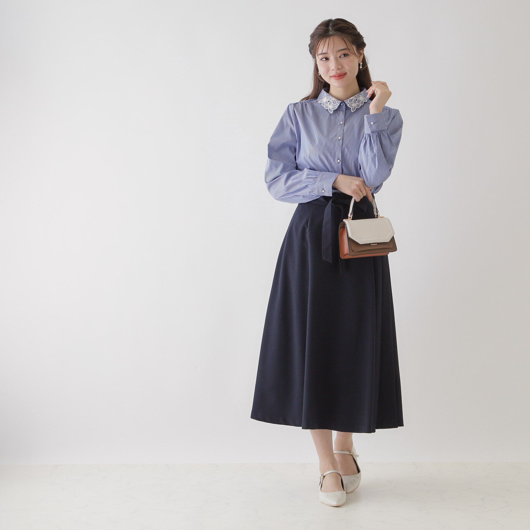 Couture broach「【美シルエット・好印象スカート】サイドタックプリーツスカート」|スカート|