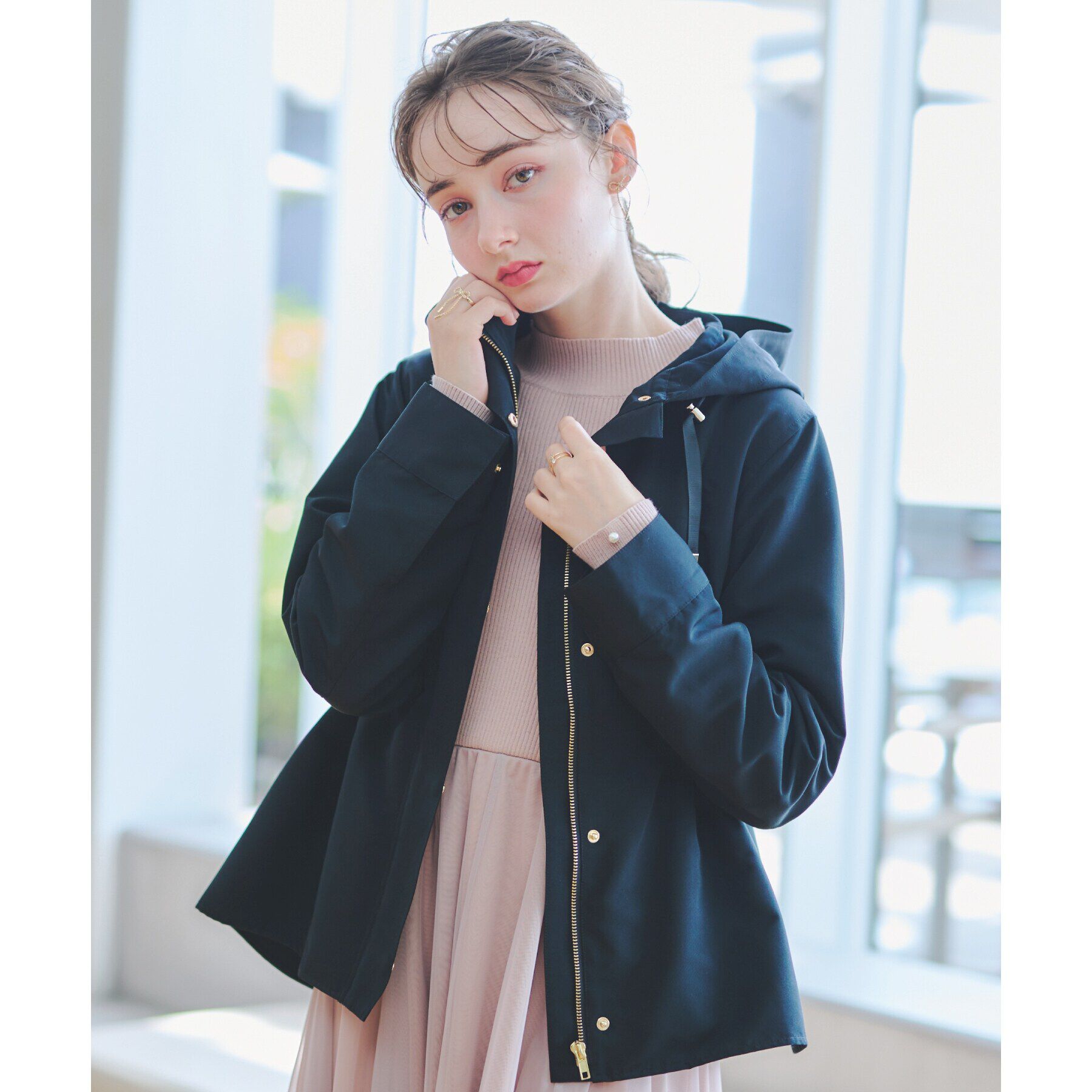 Couture broach「【愛されマンパ】ハートキルトライナー付マウンテンパーカ」|ブルゾン・スタジャン|