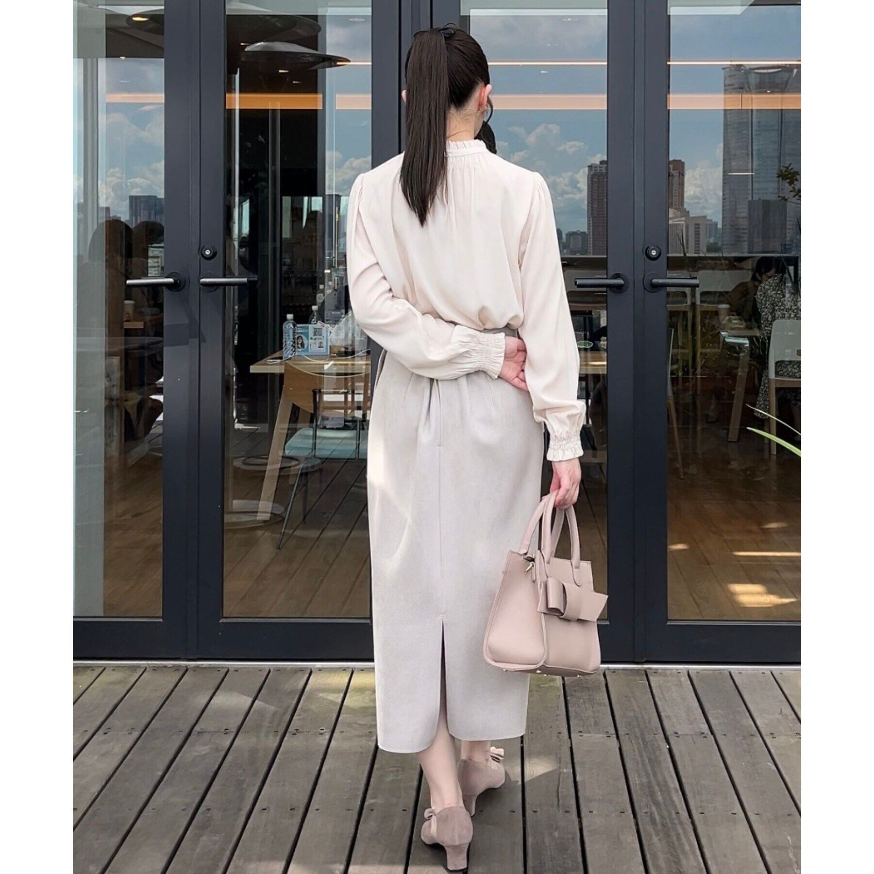 Couture broach「【理想的な縦ライン・美脚効果】フェイクスエードダンボールスカート」|スカート|