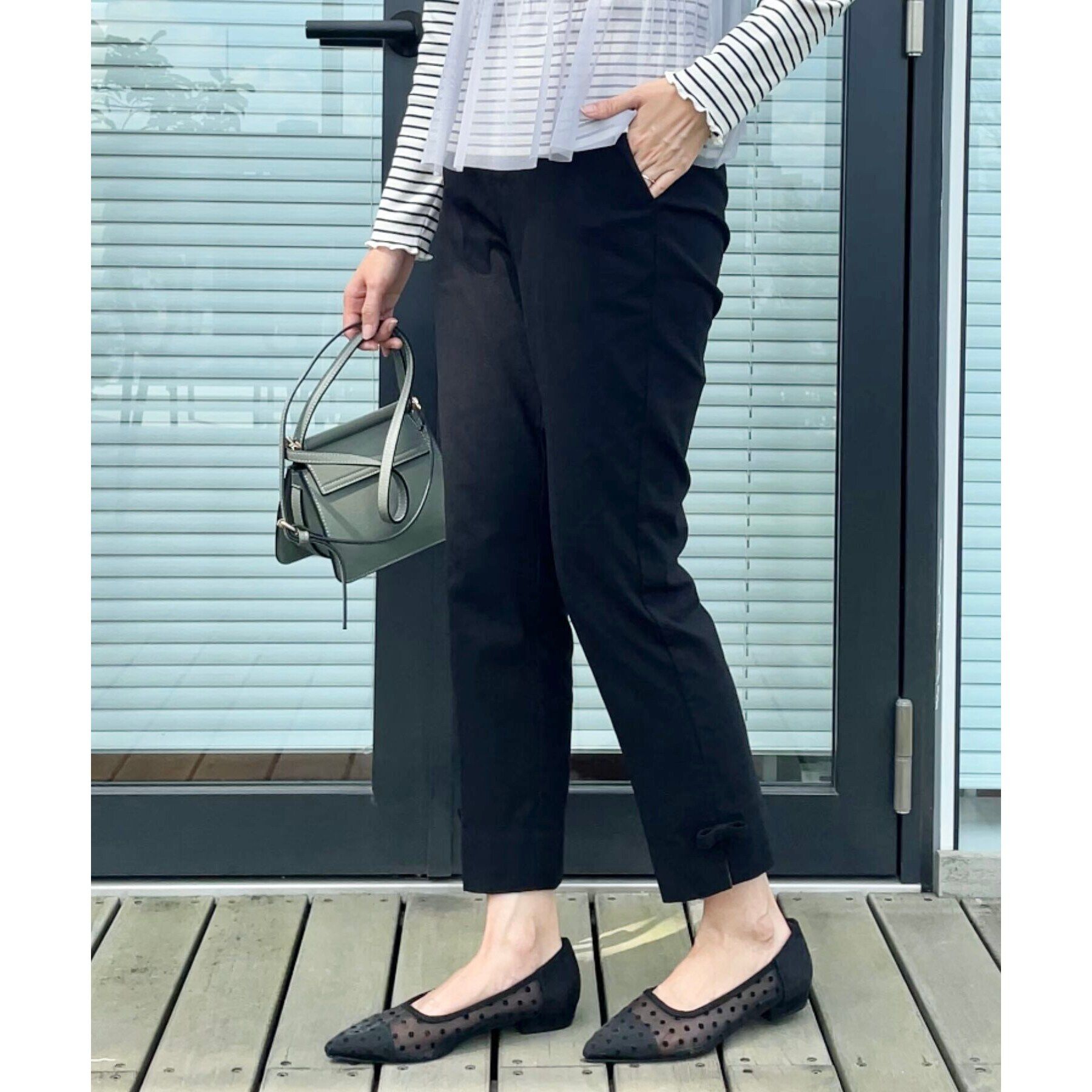 Couture broach「【ラクチンきれい見えパンツ】裾リボン裏起毛ハイパーパンツ」|その他|