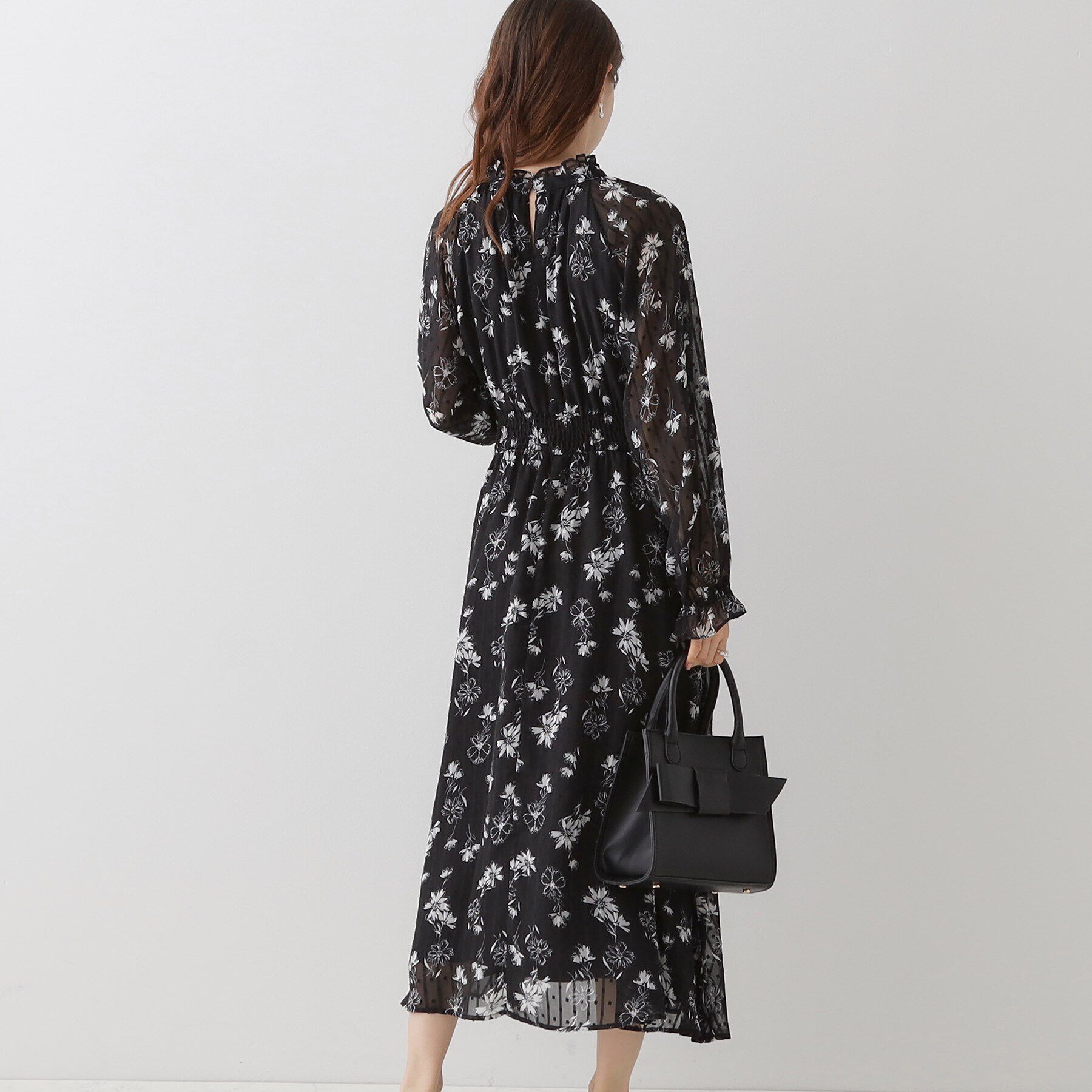Couture broach「【洗える・一枚で着映える】フラワージャカードワンピース」|ワンピース|