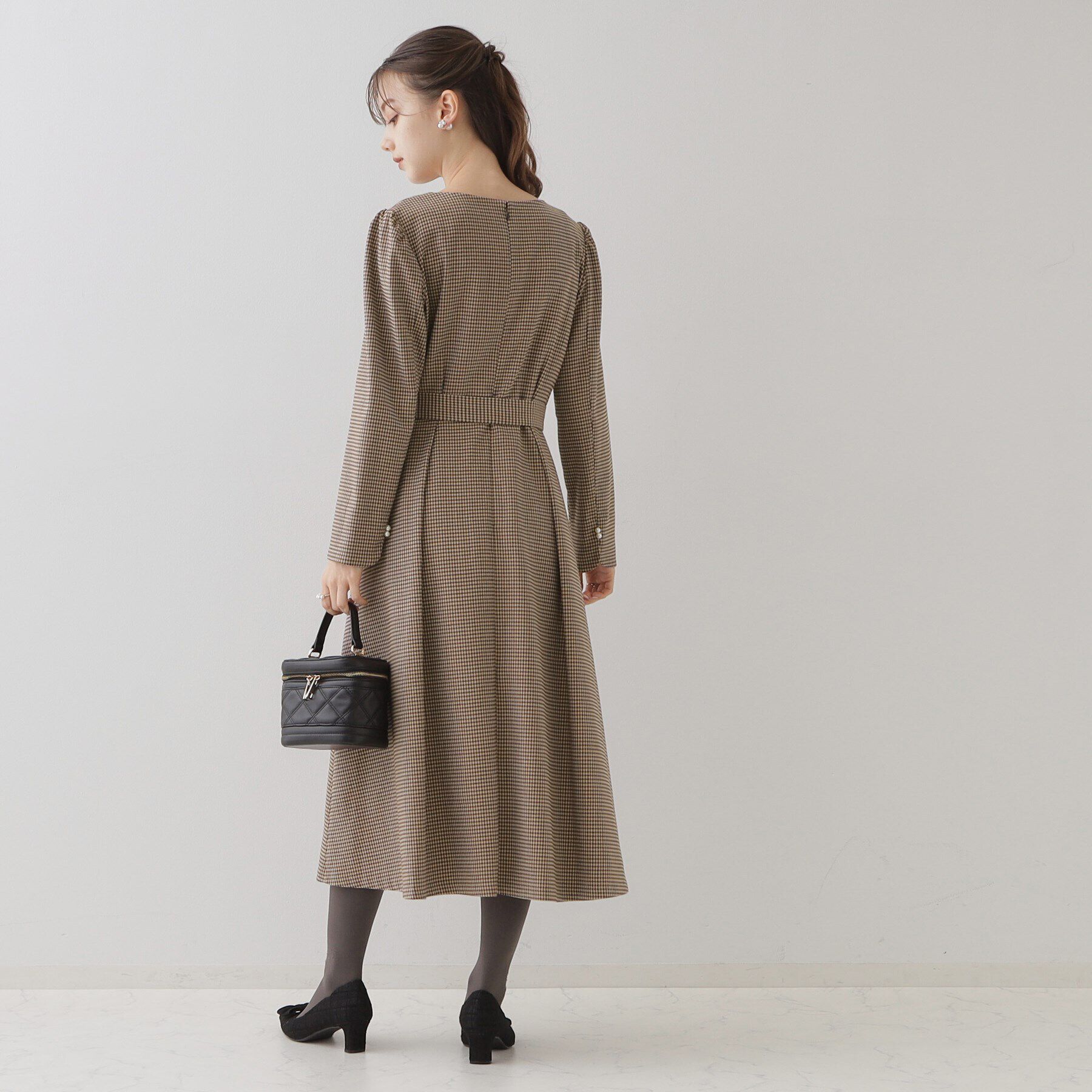 Couture broach「【レディを高める】千鳥チェック柄令嬢ワンピース」|ワンピース|