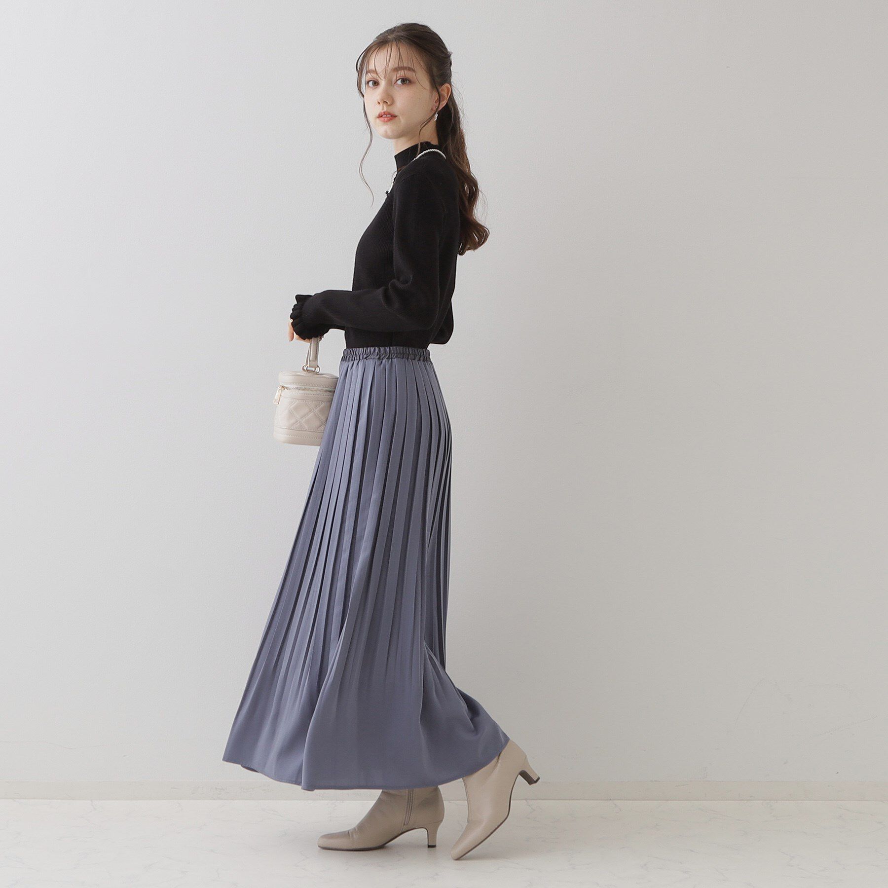 Couture broach「【プチプラ・フェミニンもカジュアルも】サステナブル　バックパール調プチフリルリブ」|ニット・セーター|