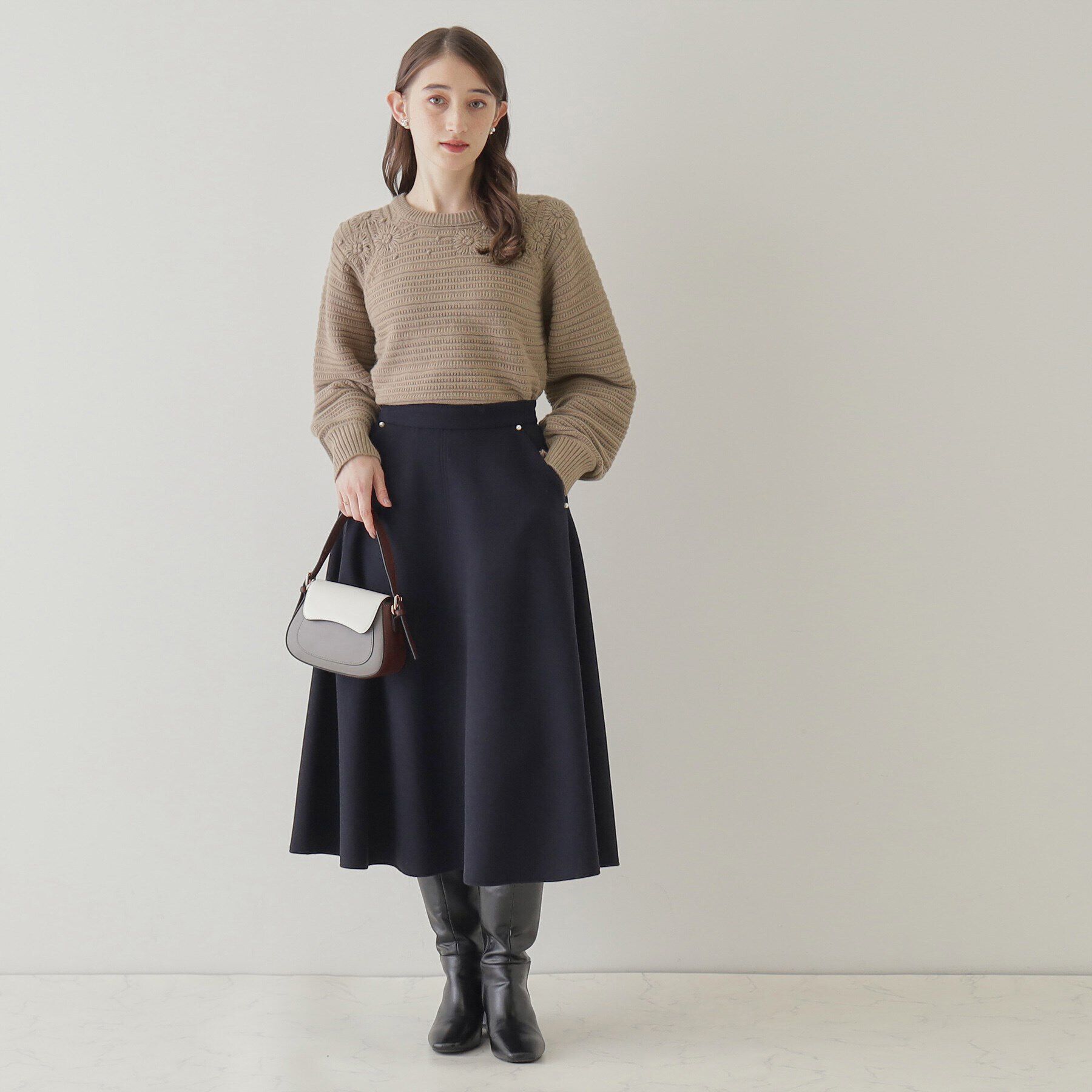 Couture broach「【レディな華やかニット】エンブロフラワーニット」|ニット・セーター|