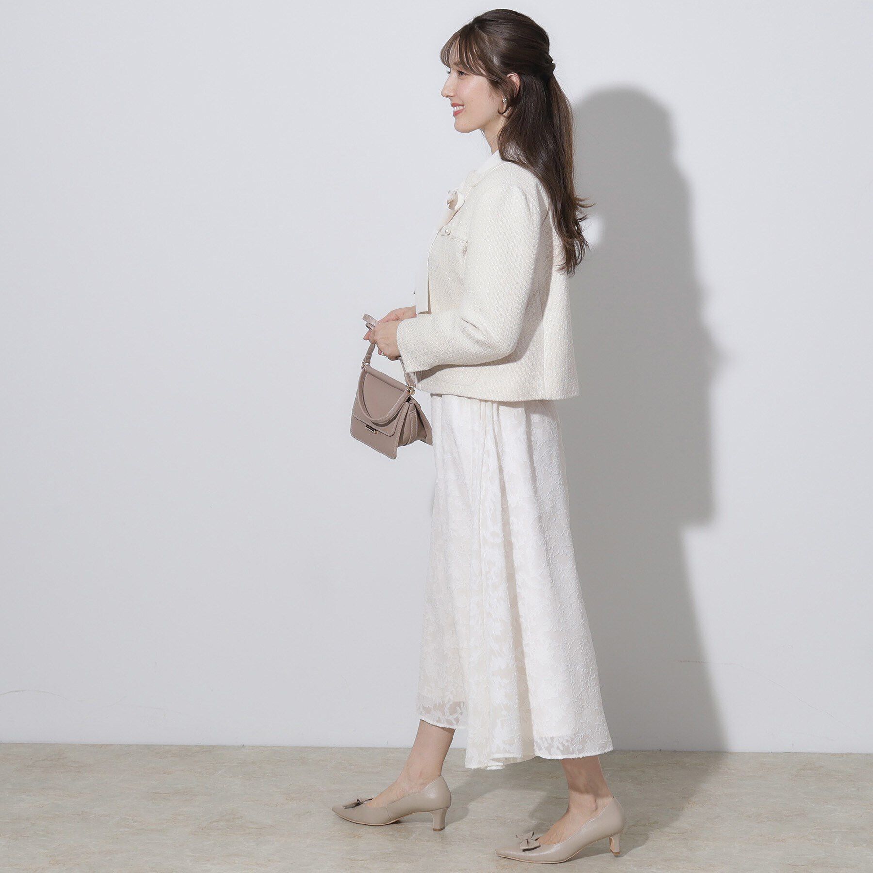 Couture broach「【セレモニーシーン/ON・OFF使える】杢ツイードノーカラージャケット」|ノーカラージャケット|