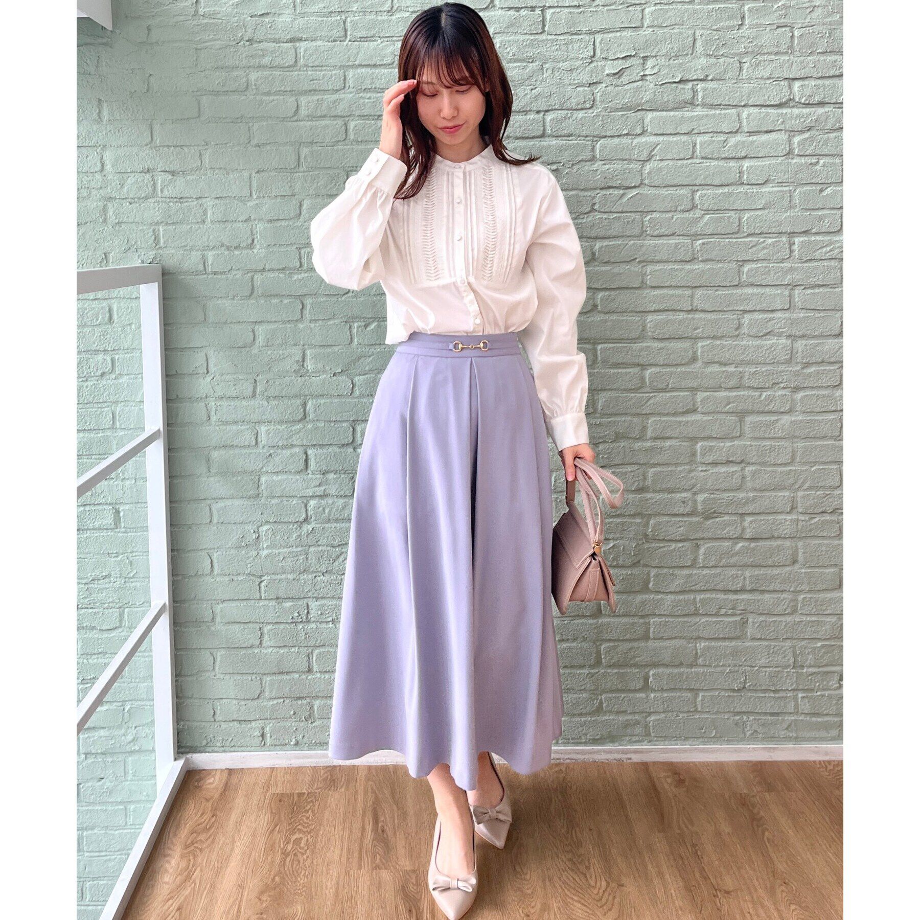 Couture broach「【きれいめ・通勤】ランダムタックレースシャツ」|シャツ・ブラウス|