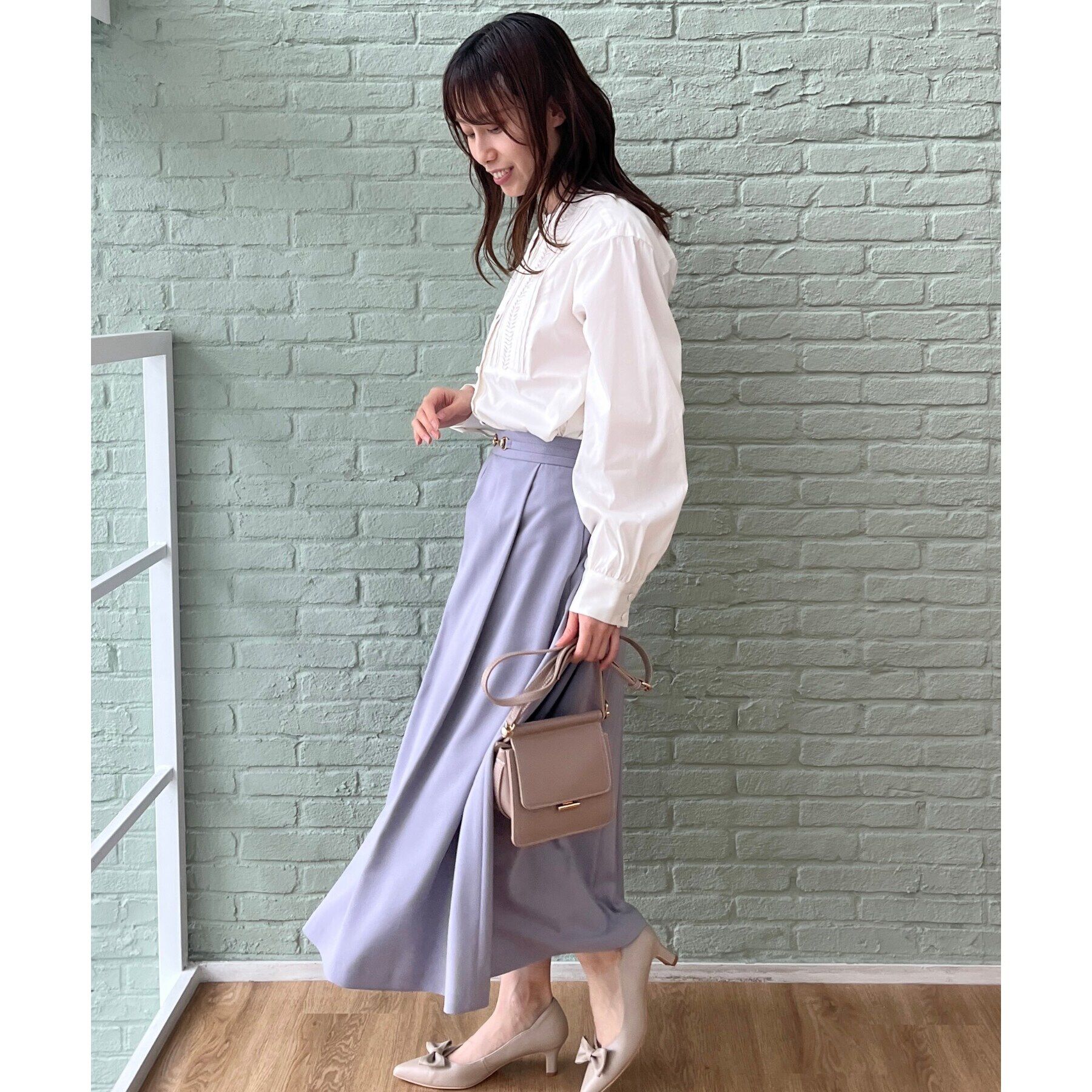 Couture broach「【きれいめ・通勤】ランダムタックレースシャツ」|シャツ・ブラウス|