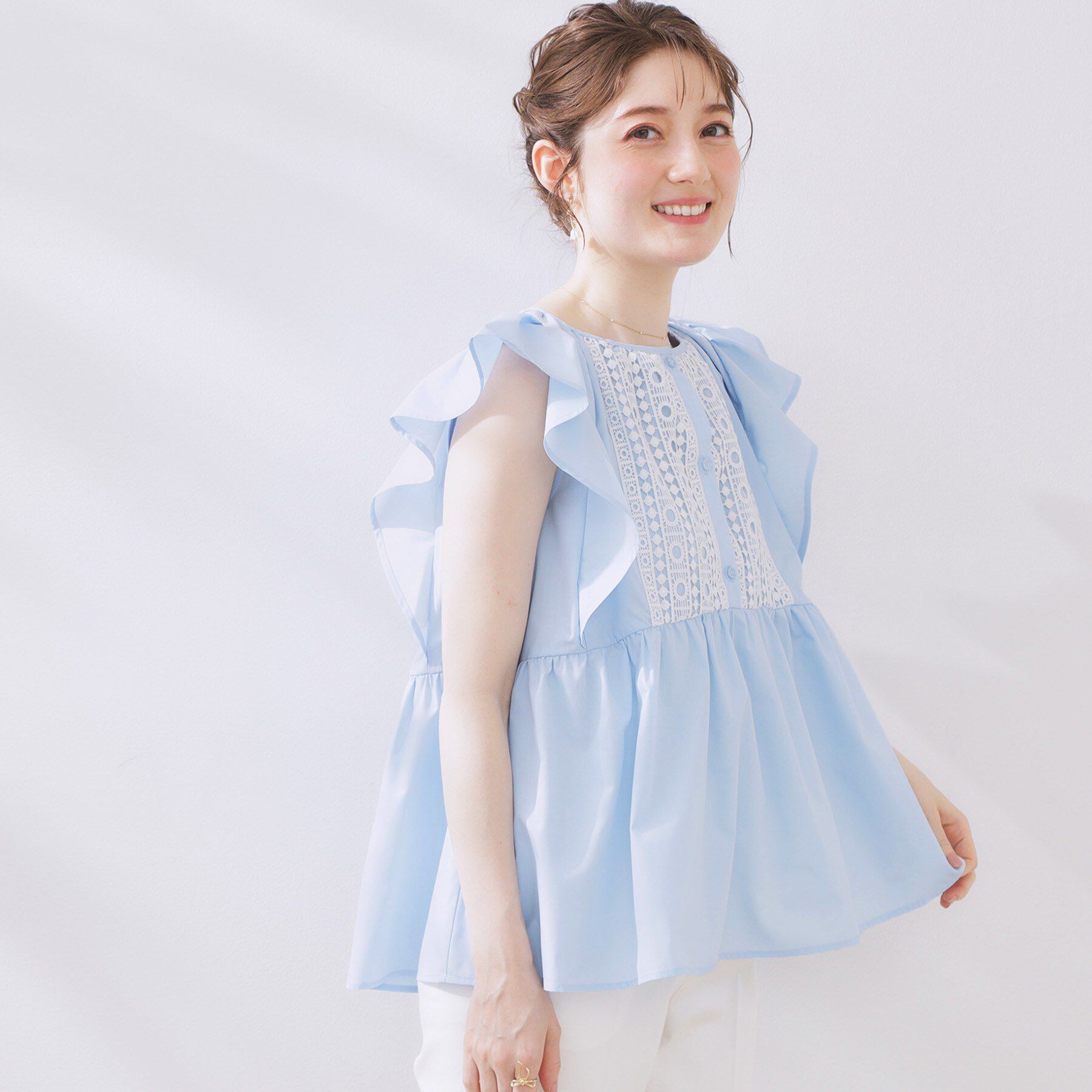 Couture broach「フロントレースTCブロードチュニック」|チュニック|