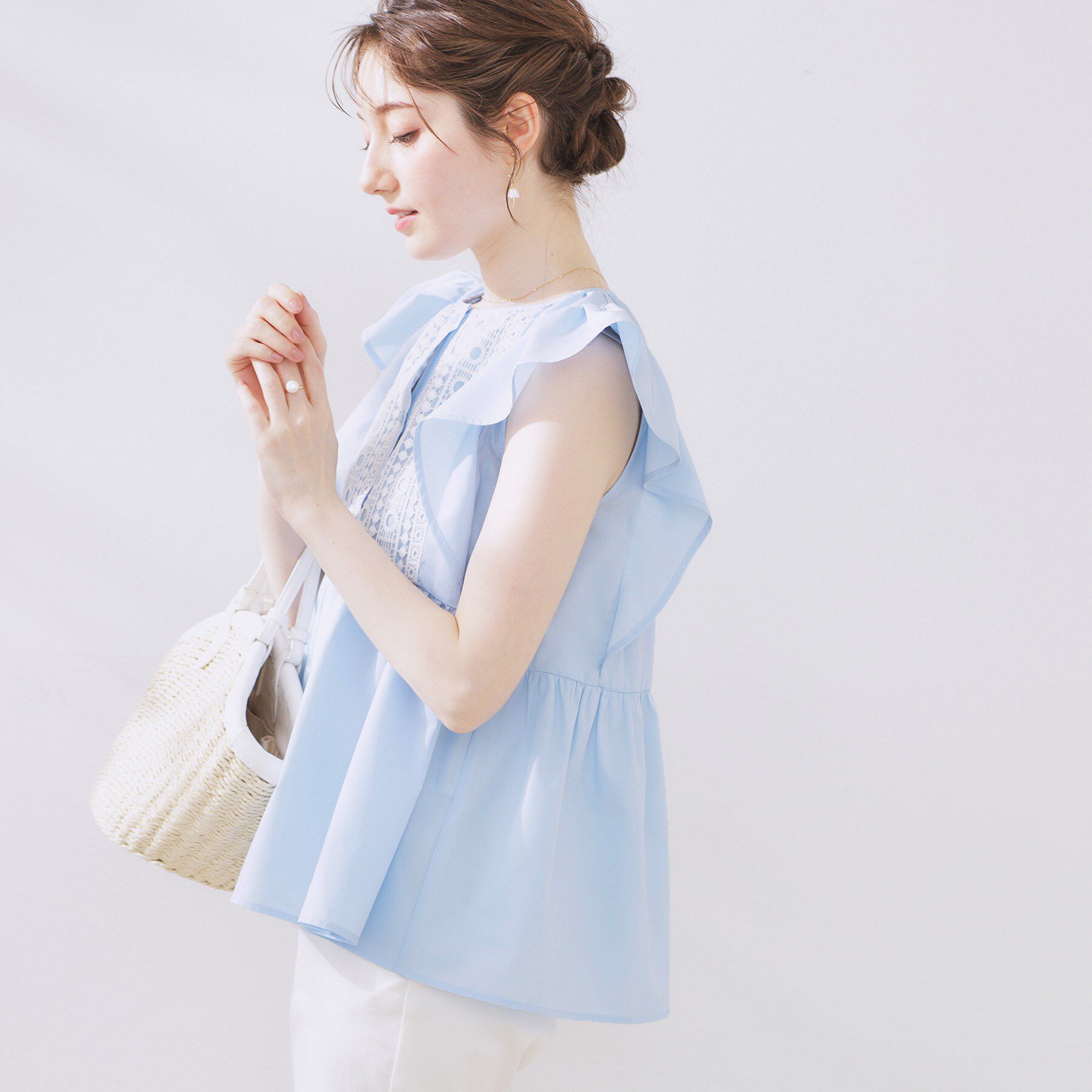 Couture broach「フロントレースTCブロードチュニック」|チュニック|