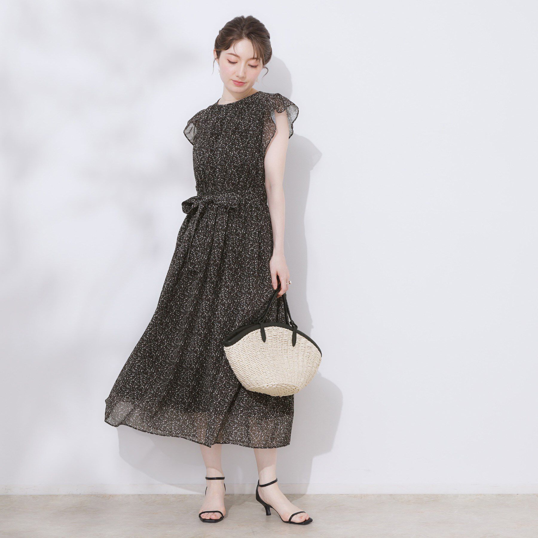 Couture broach「【一枚で着映える・楽ちん・ドライタッチ】フリルスリーブワンピース」|ワンピース|