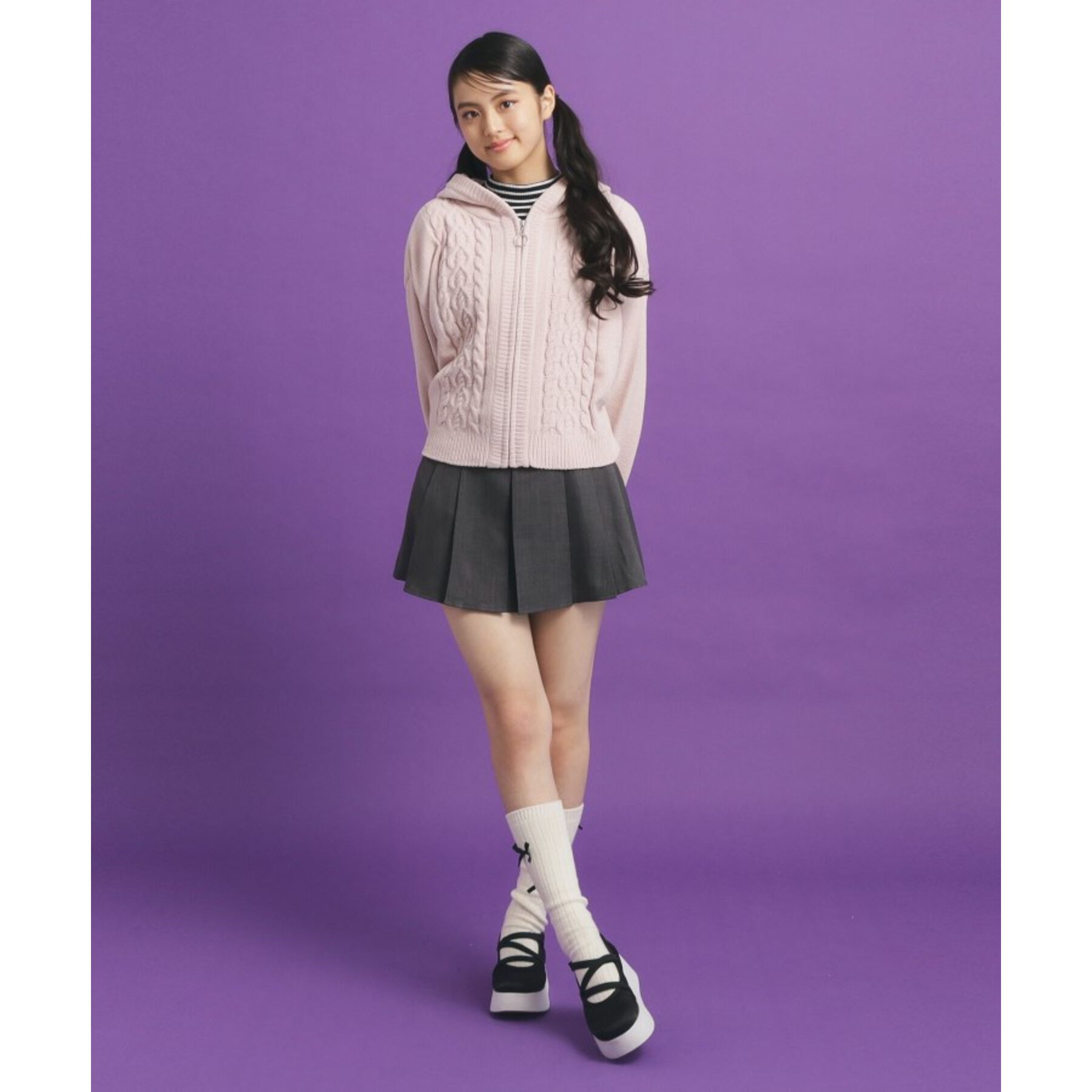 PINK-latte「【カラー追加/オールシーズン対応】ベルト付きプリーツスカート」|スカート|