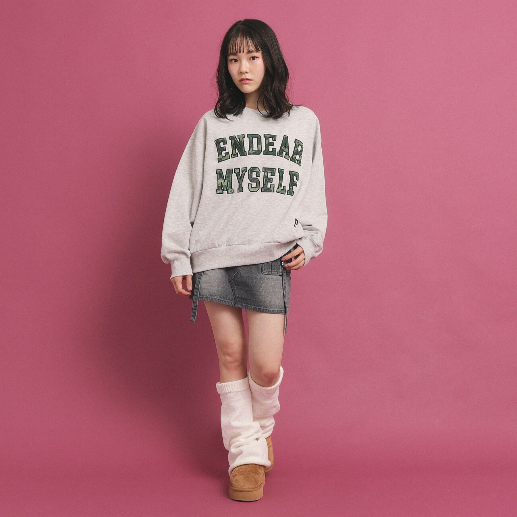 PINK-latte「カレッジロゴスウェットトップス」|その他|