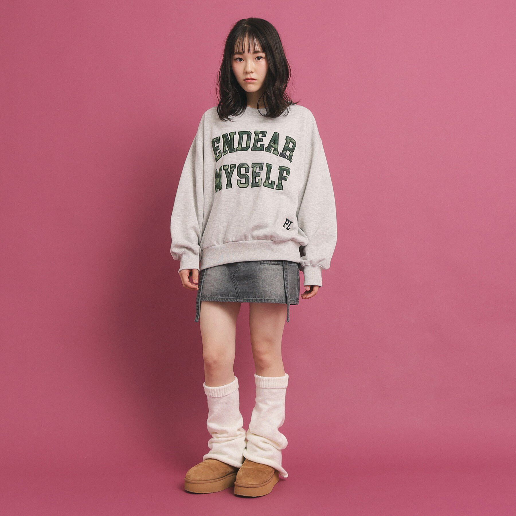 PINK-latte「カレッジロゴスウェットトップス」|その他|