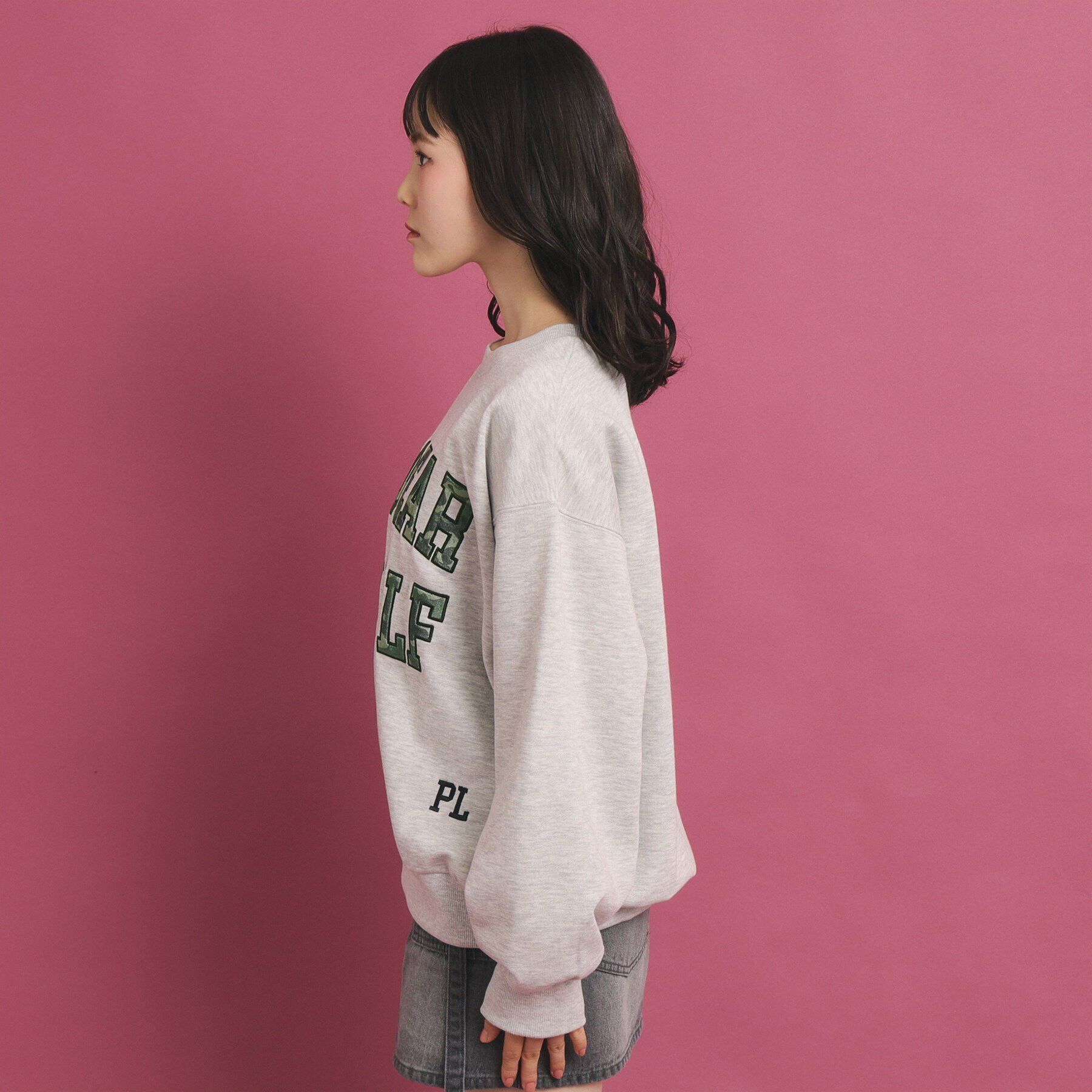PINK-latte「カレッジロゴスウェットトップス」|その他|