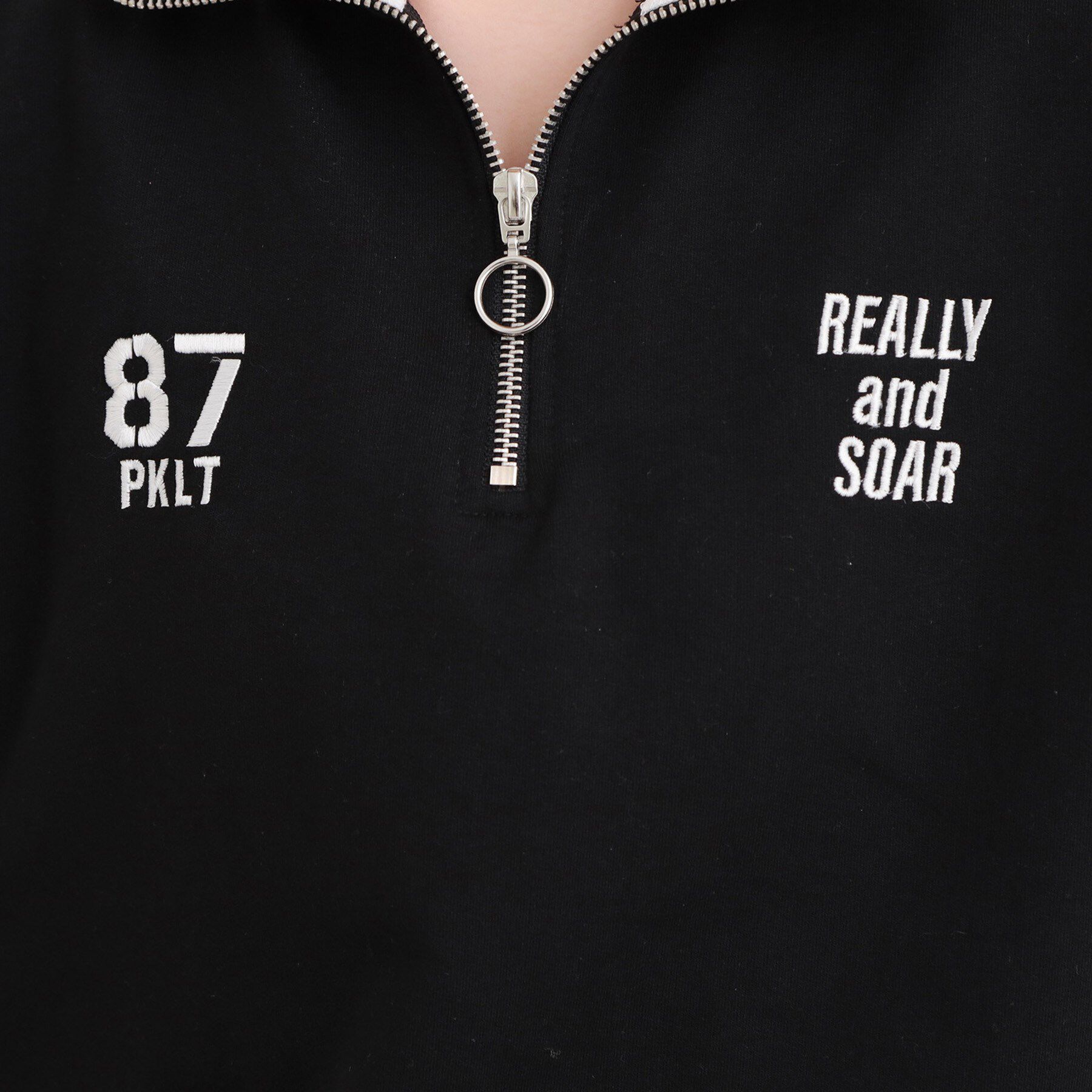 PINK-latte「メッシュ切替ハーフジッププルオーバー」|Tシャツ・カットソー|