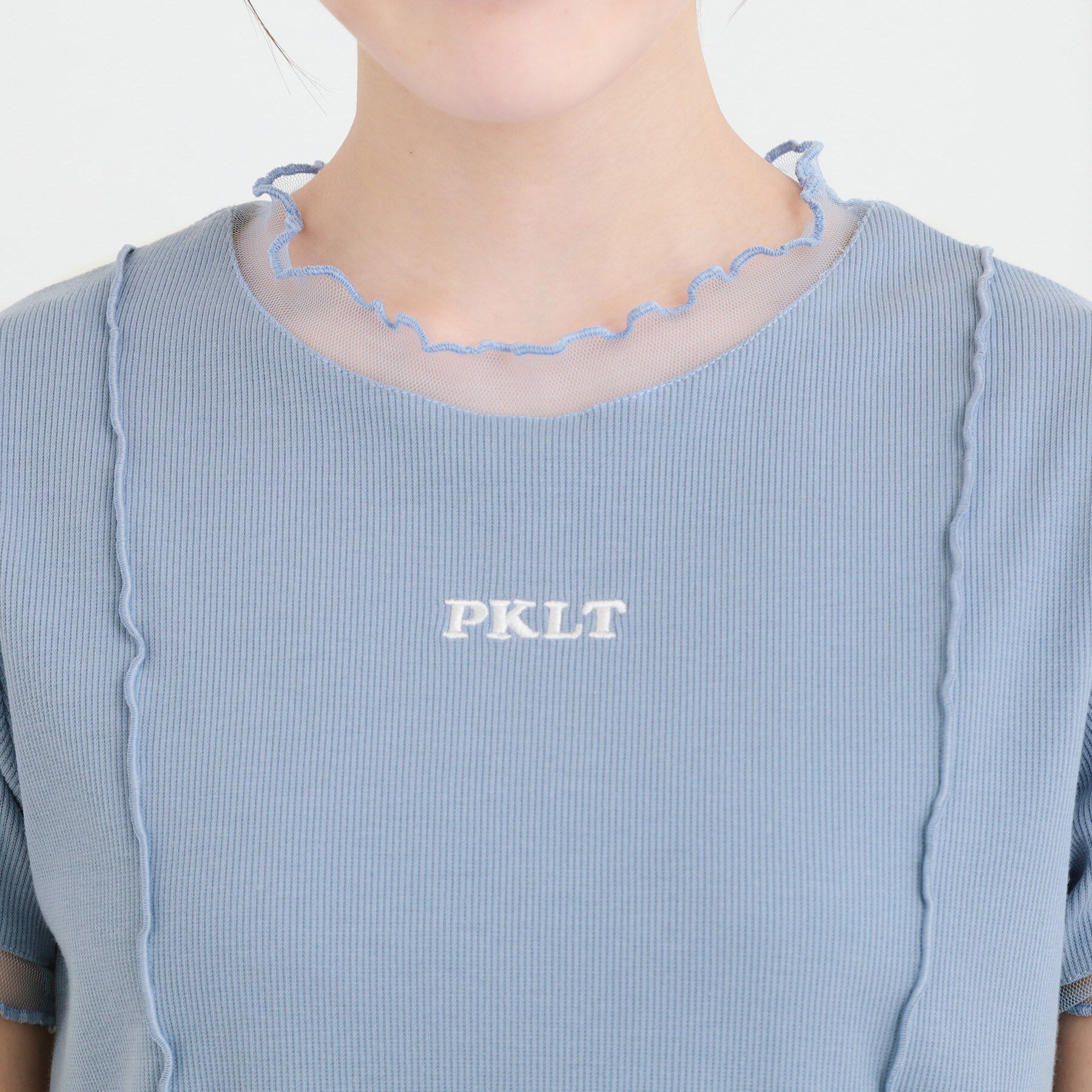 PINK-latte「シアーレイヤード風テレコトップス」|Tシャツ・カットソー|