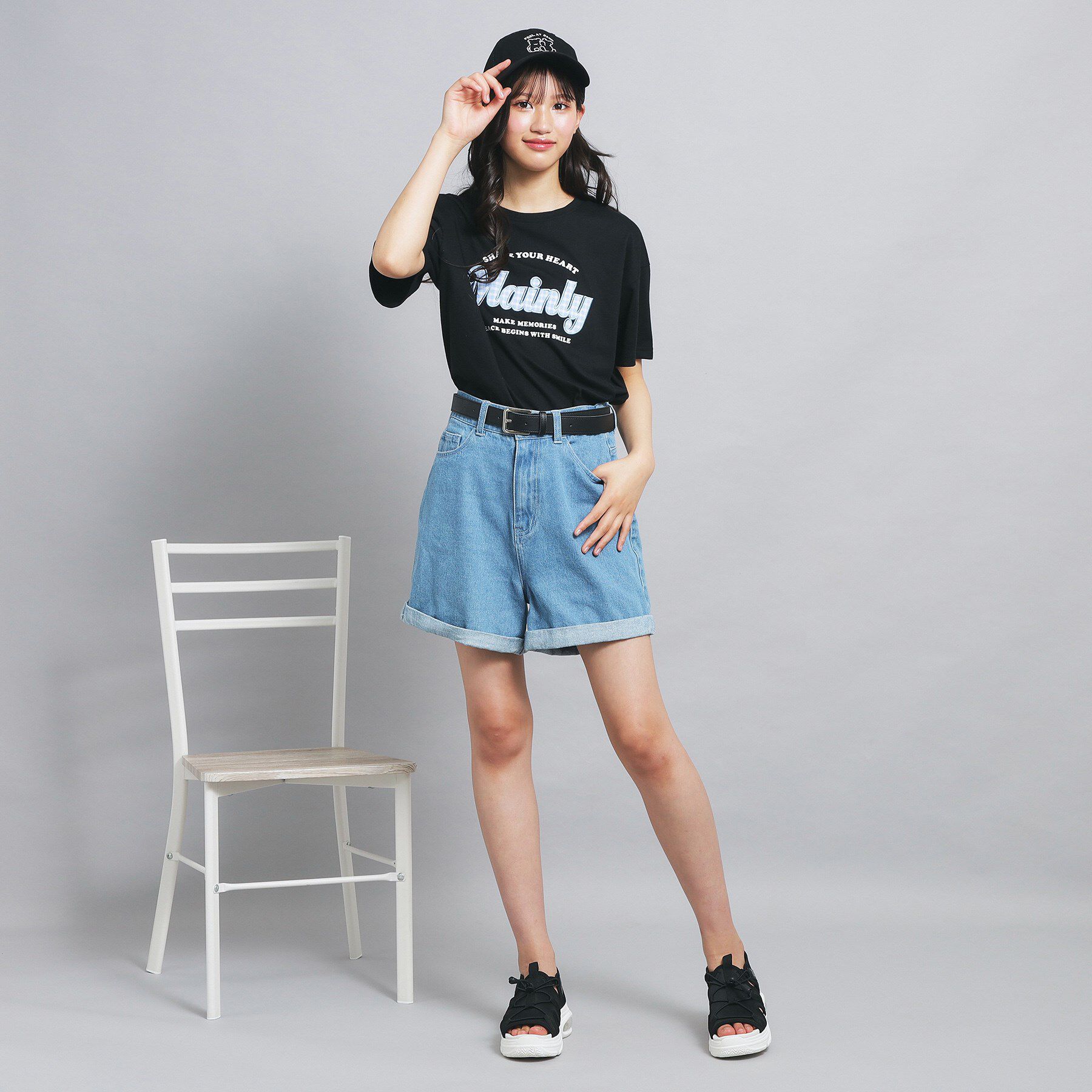 PINK-latte「ギンガムアップリケTシャツ」|Tシャツ・カットソー|