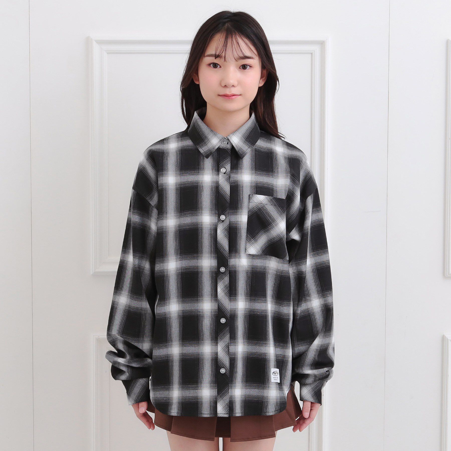 PINK-latte「ルーズチェックシャツ＋ロンT」|その他|