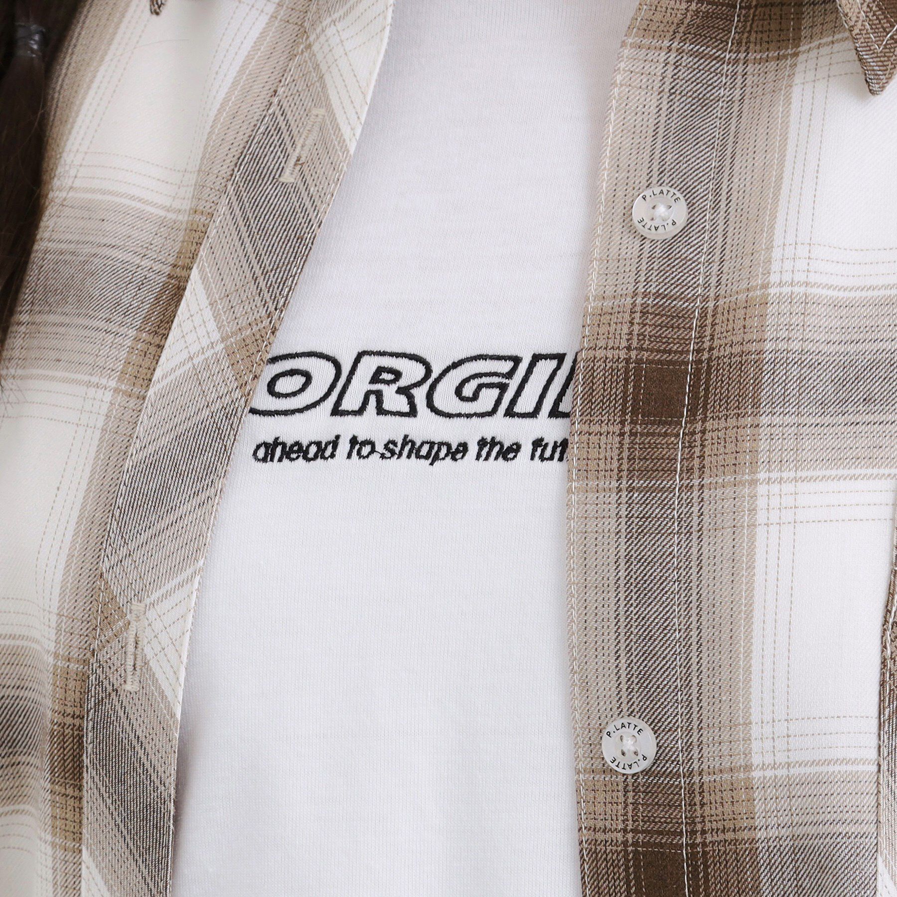 PINK-latte「ルーズチェックシャツ＋ロンT」|その他|