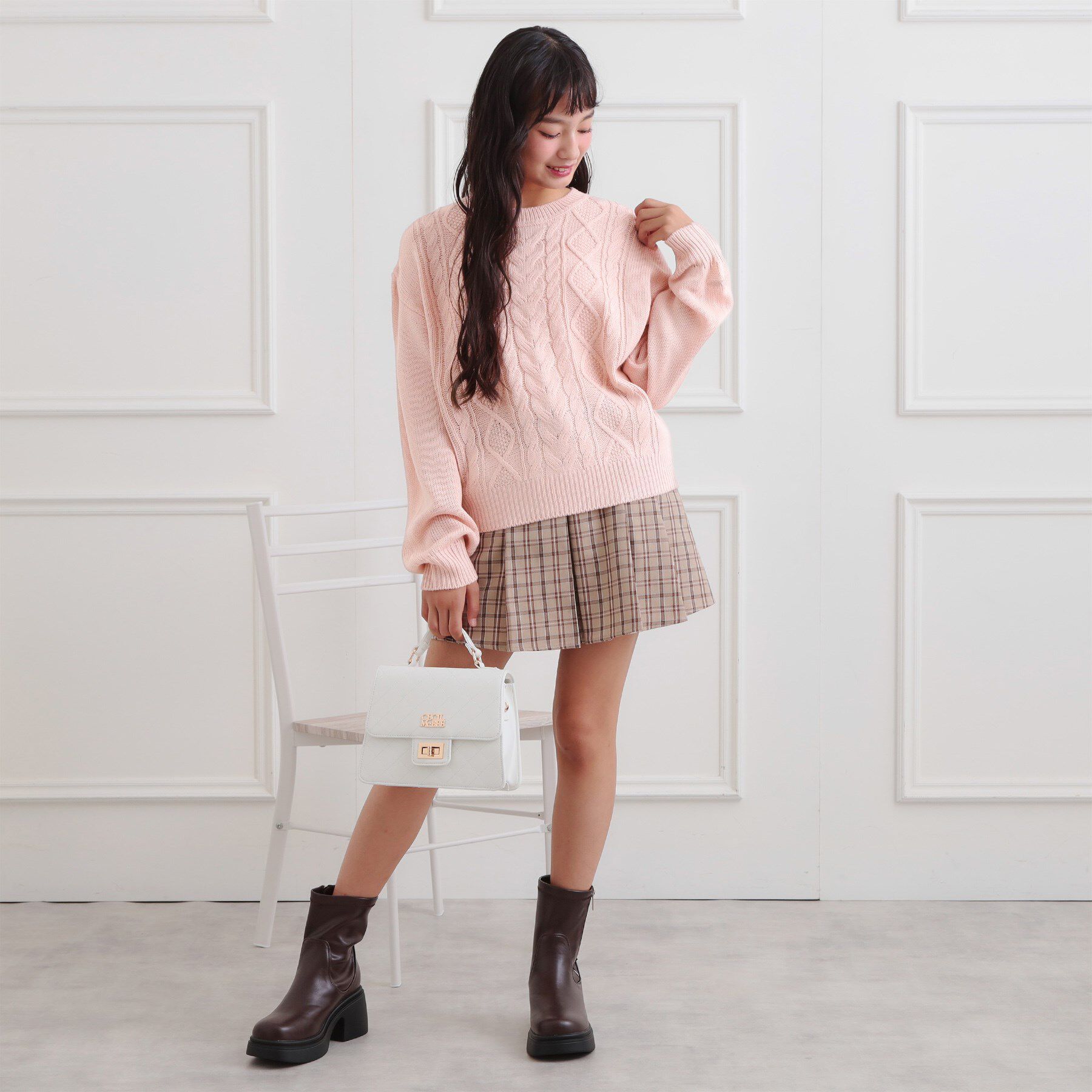 PINK-latte「【プチプラ】ケーブルニット」|ニット・セーター|
