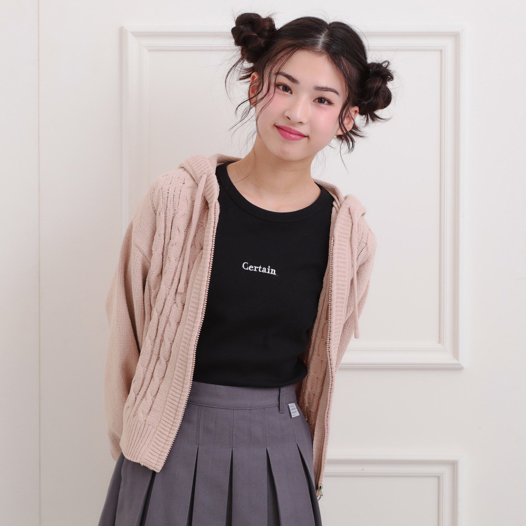 PINK-latte「モールニットケーブルカーディガン」|カーディガン|