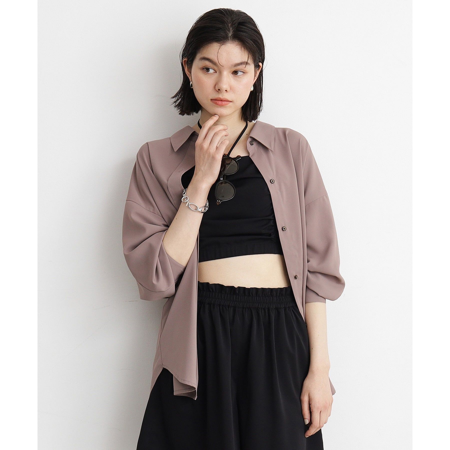 THE SHOP TK「【ラッシュガード/接触冷感/撥水/UVケア/洗える】MIZUGIWA_ラッシュガードシャツ」|シャツ・ブラウス|トープ(054)