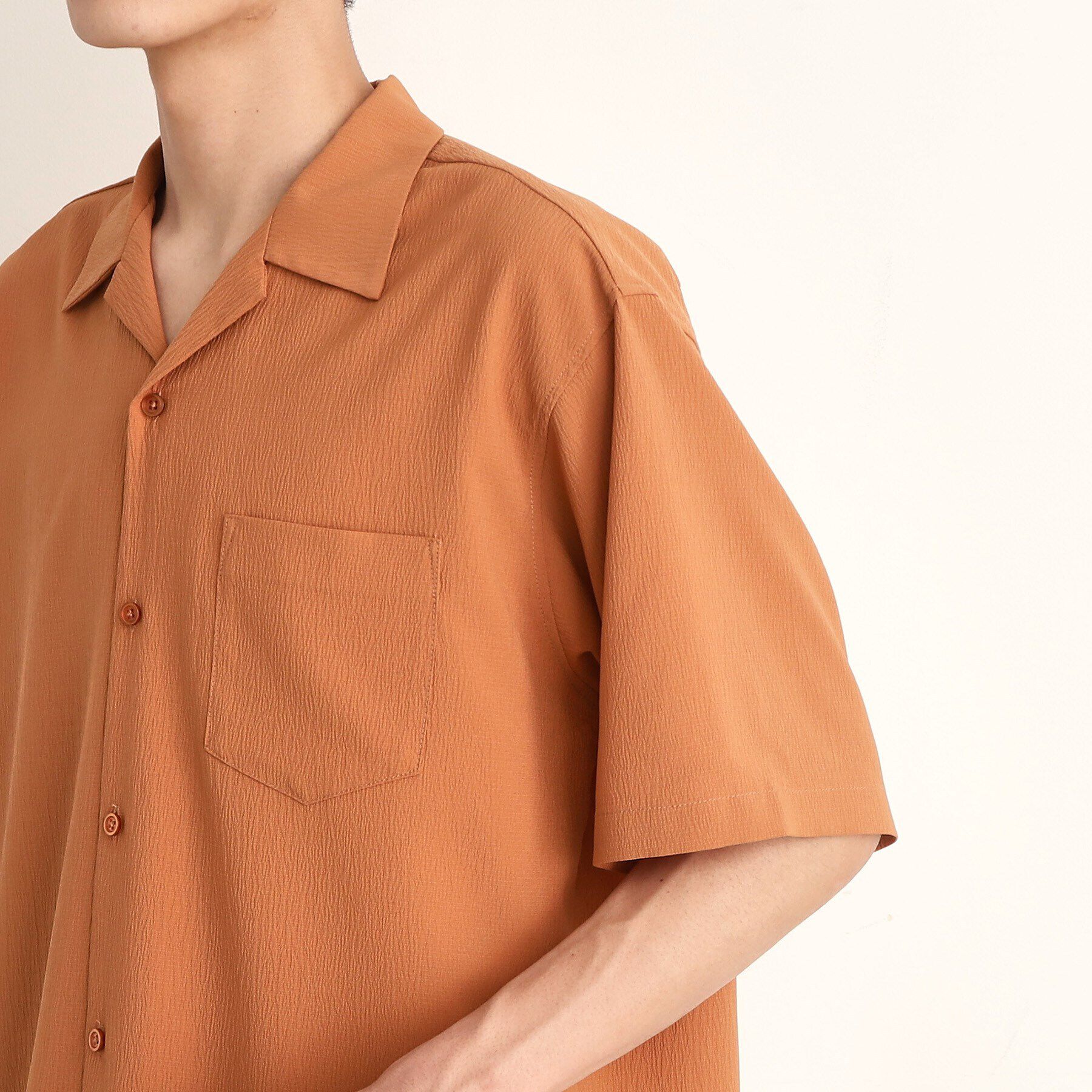 THE SHOP TK「楊柳オープンカラー半袖シャツ」|シャツ・ブラウス|