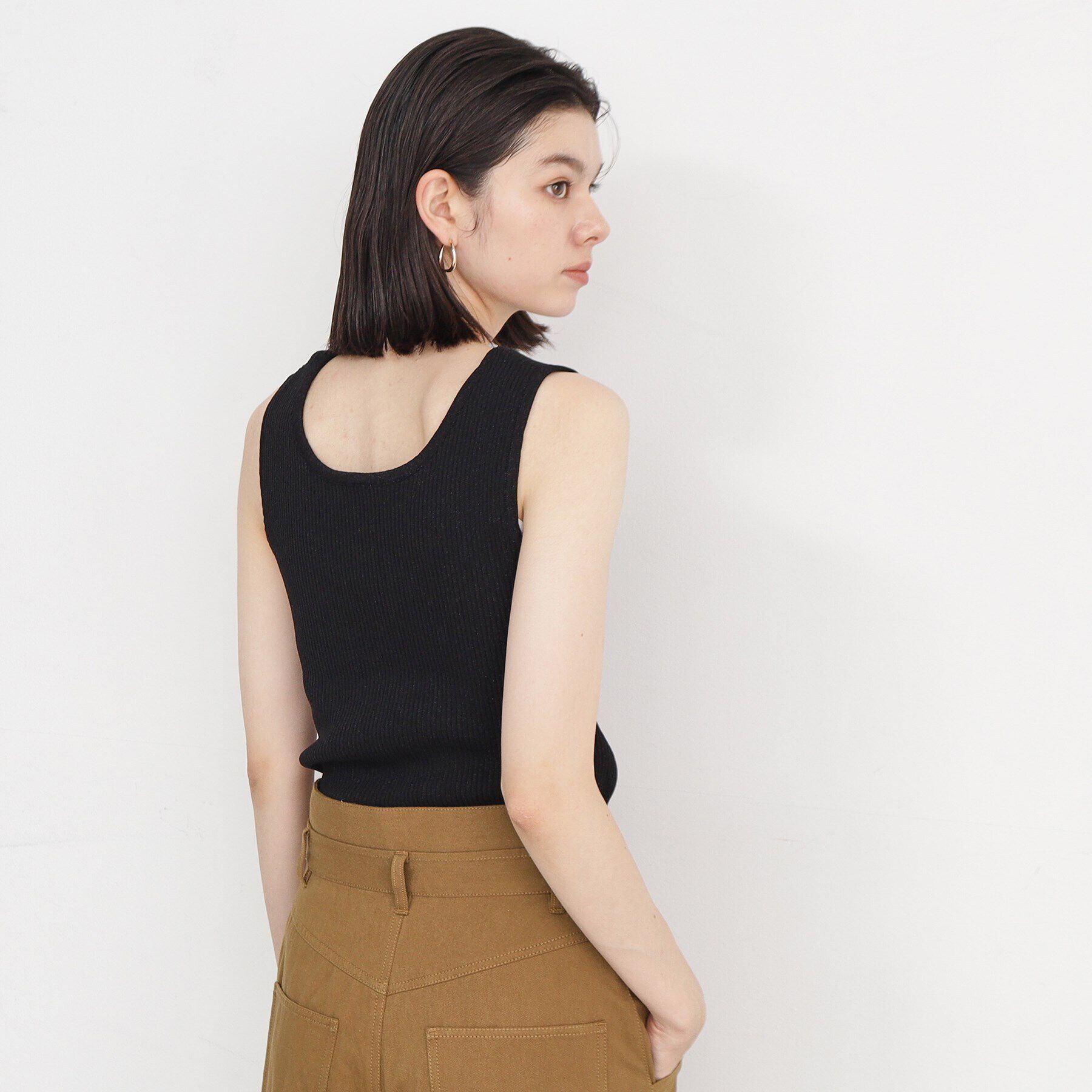 THE SHOP TK「【前後2WAY】ラメ＆ストライプリブタンク/洗える」|キャミソール|