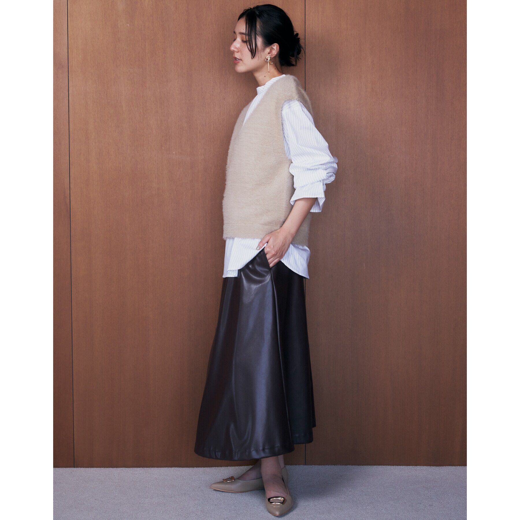 THE SHOP TK「【2点セット】フェザーベスト＋シャツ/洗える」|シャツ・ブラウス|