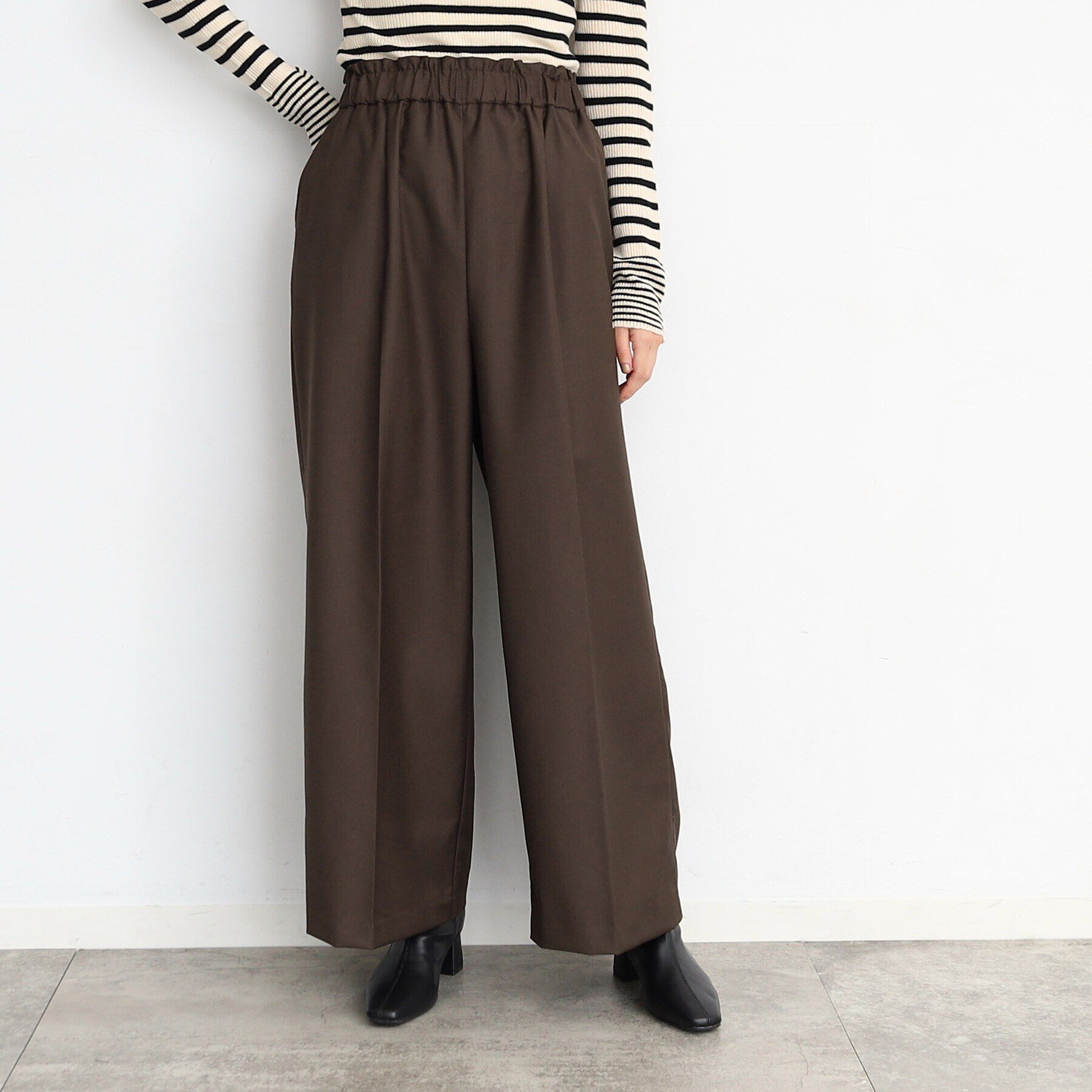 THE SHOP TK「ウエストフリルイージーワイドパンツ」|その他|