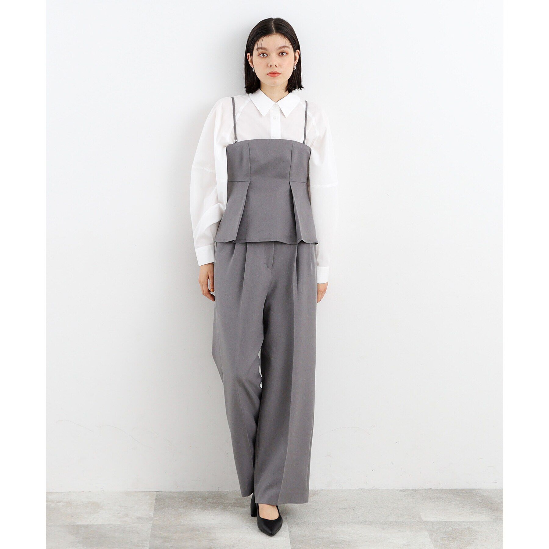 THE SHOP TK「【セットアップ可/洗える】パウダリーツイルワイドパンツ」|その他|