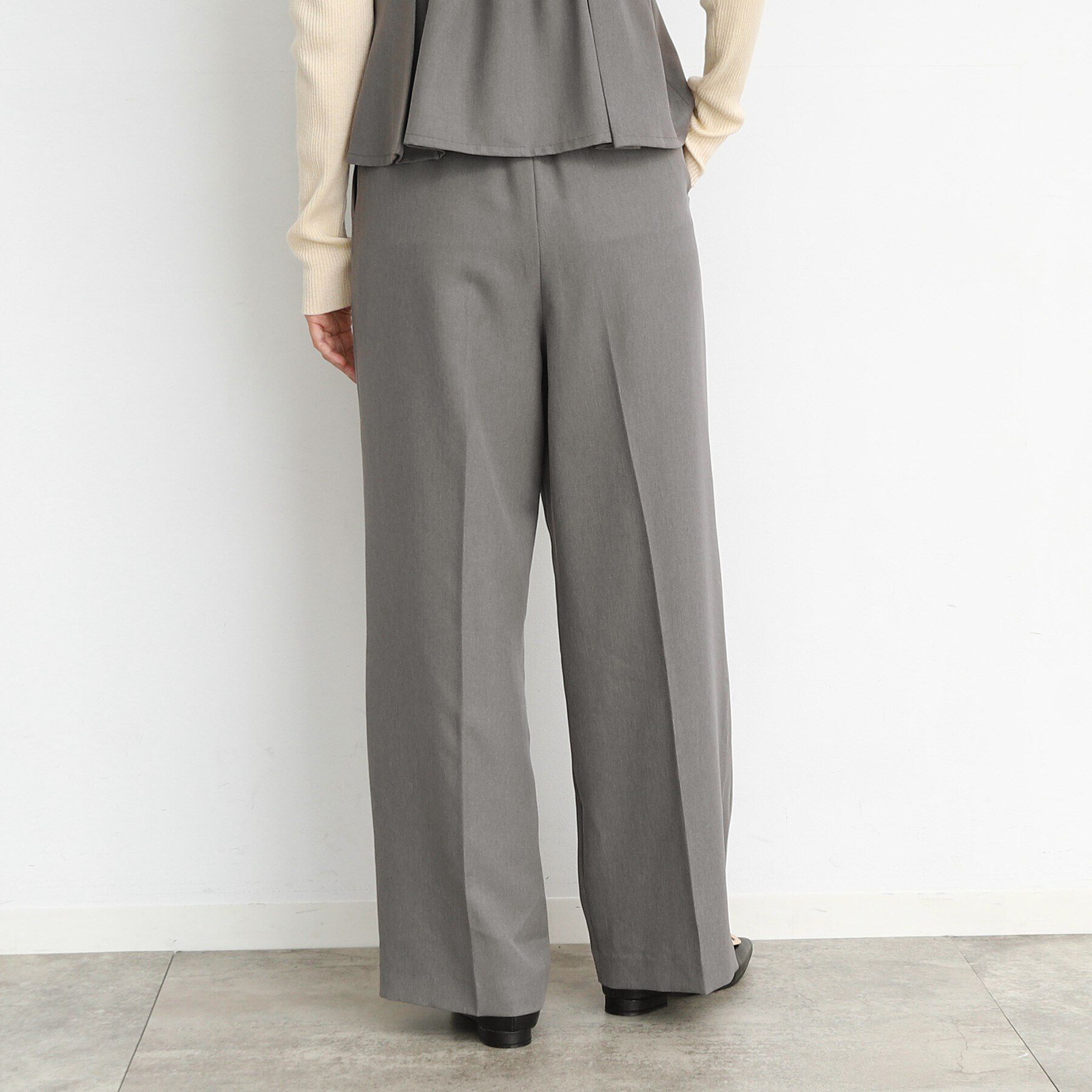 THE SHOP TK「【セットアップ可/洗える】パウダリーツイルワイドパンツ」|その他|