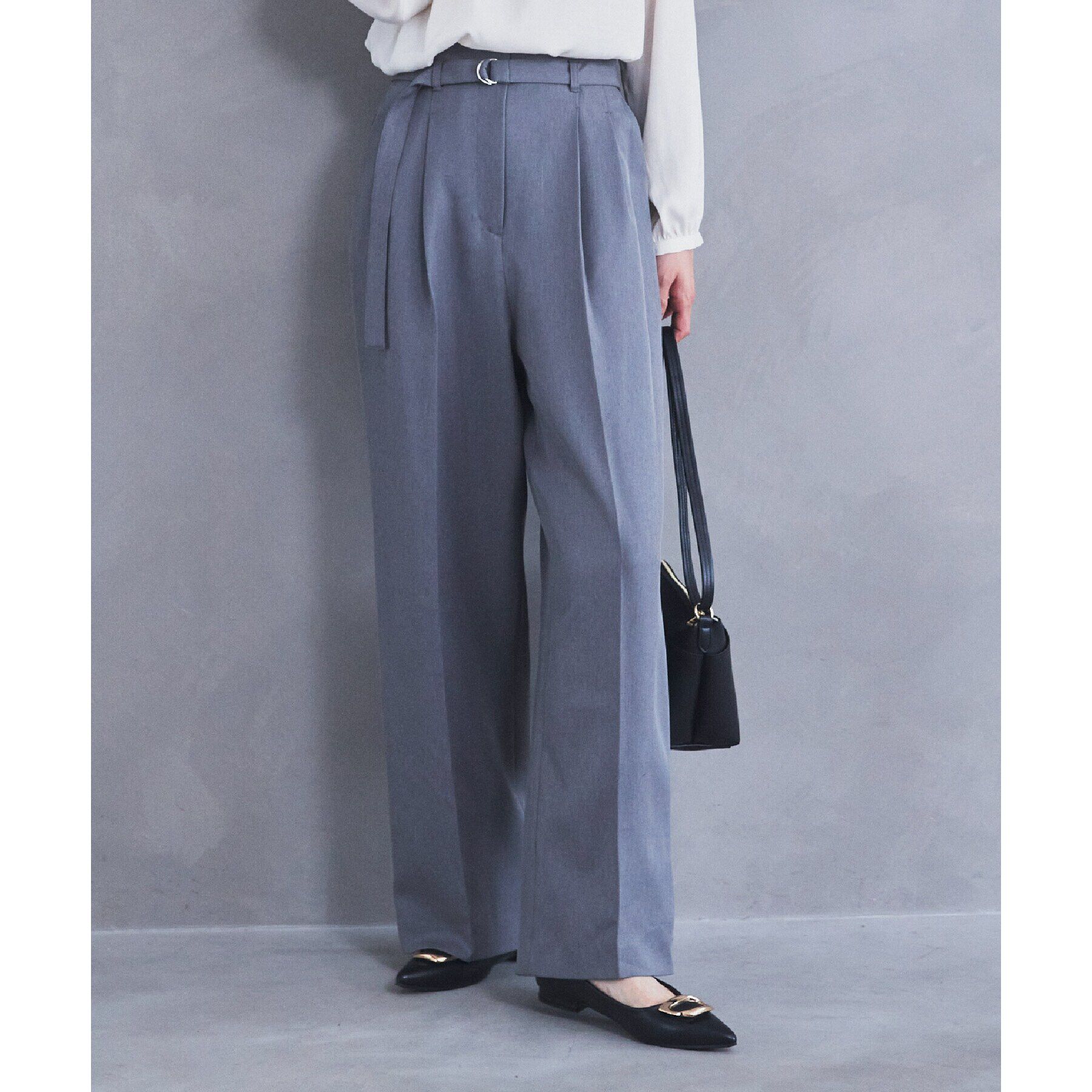 THE SHOP TK「【セットアップ可/洗える】パウダリーツイルワイドパンツ」|その他|