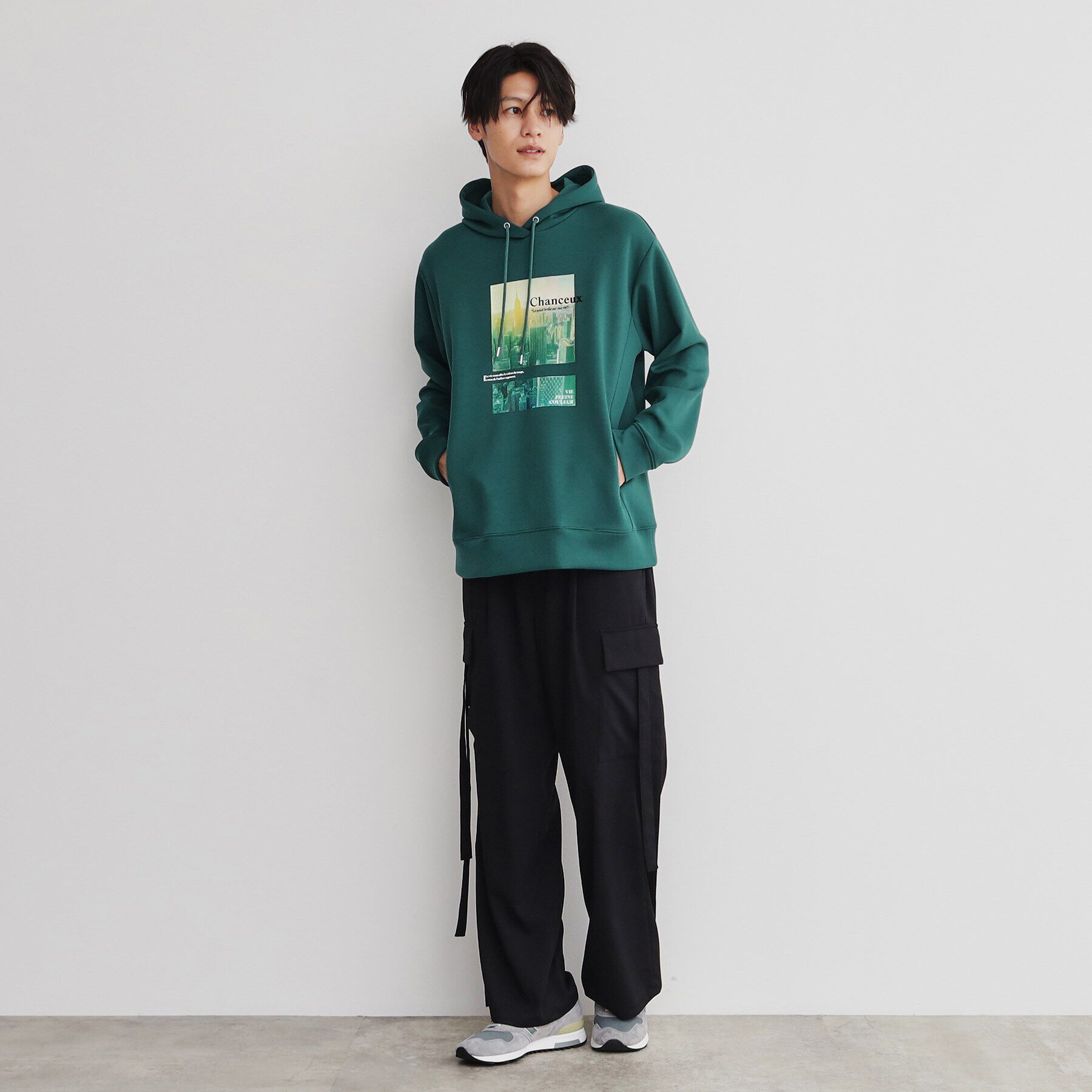 THE SHOP TK「プリントダンボールパーカー ビッグシルエット／ユニセックス」|パーカー|