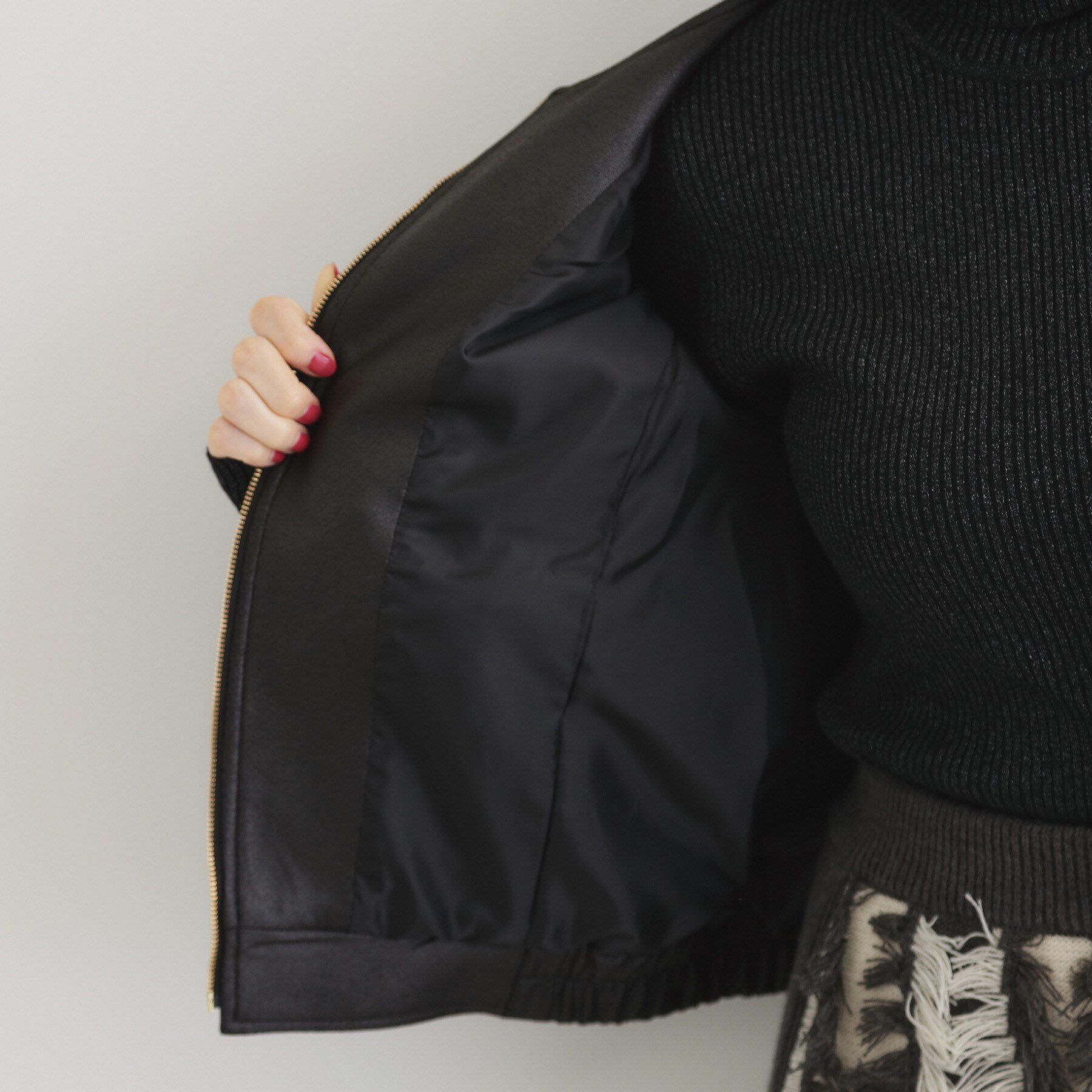 THE SHOP TK「レザー風プリントブルゾン」|ブルゾン・スタジャン|