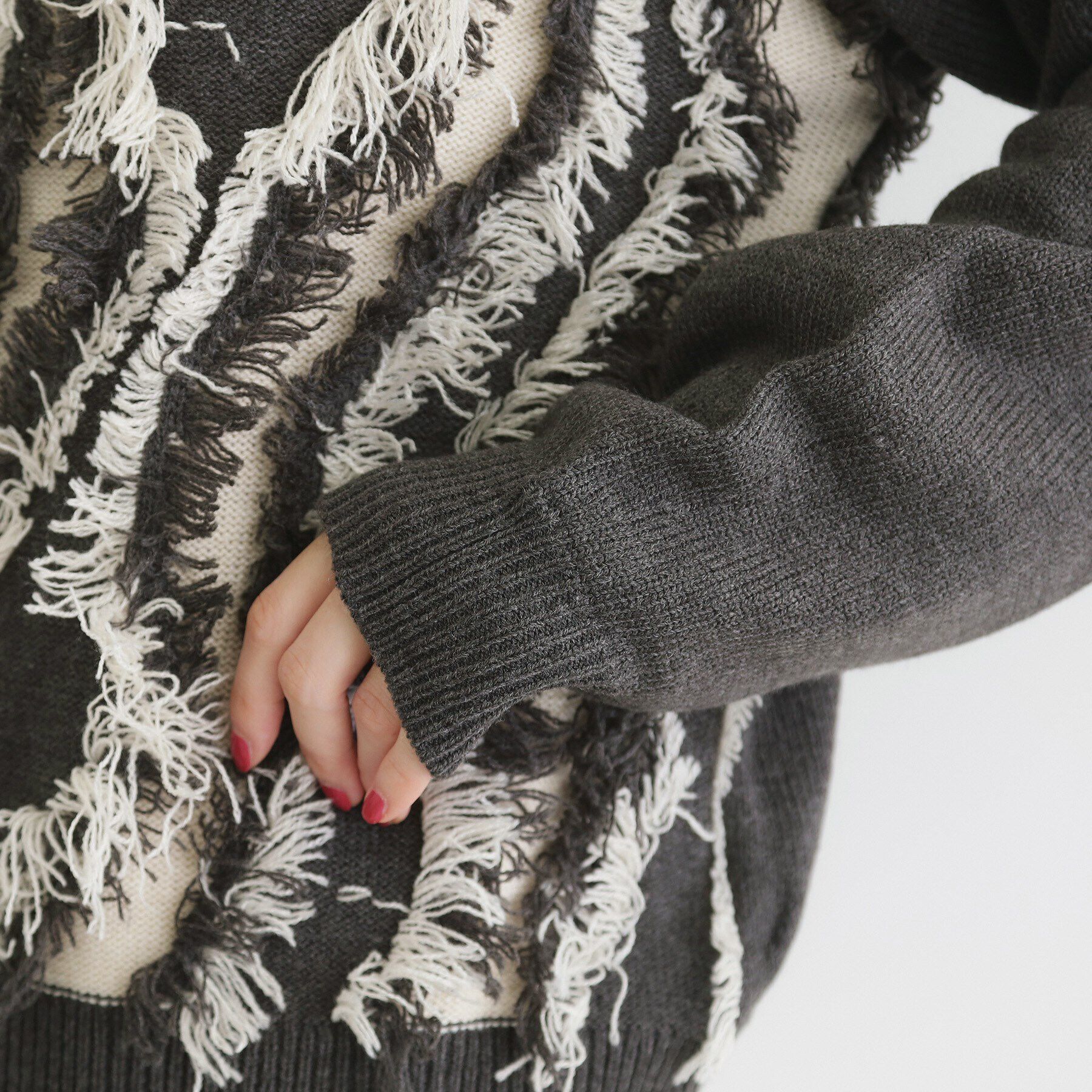 THE SHOP TK「【セットアップ可】フリンジニットプルオーバー/洗える」|ニット・セーター|