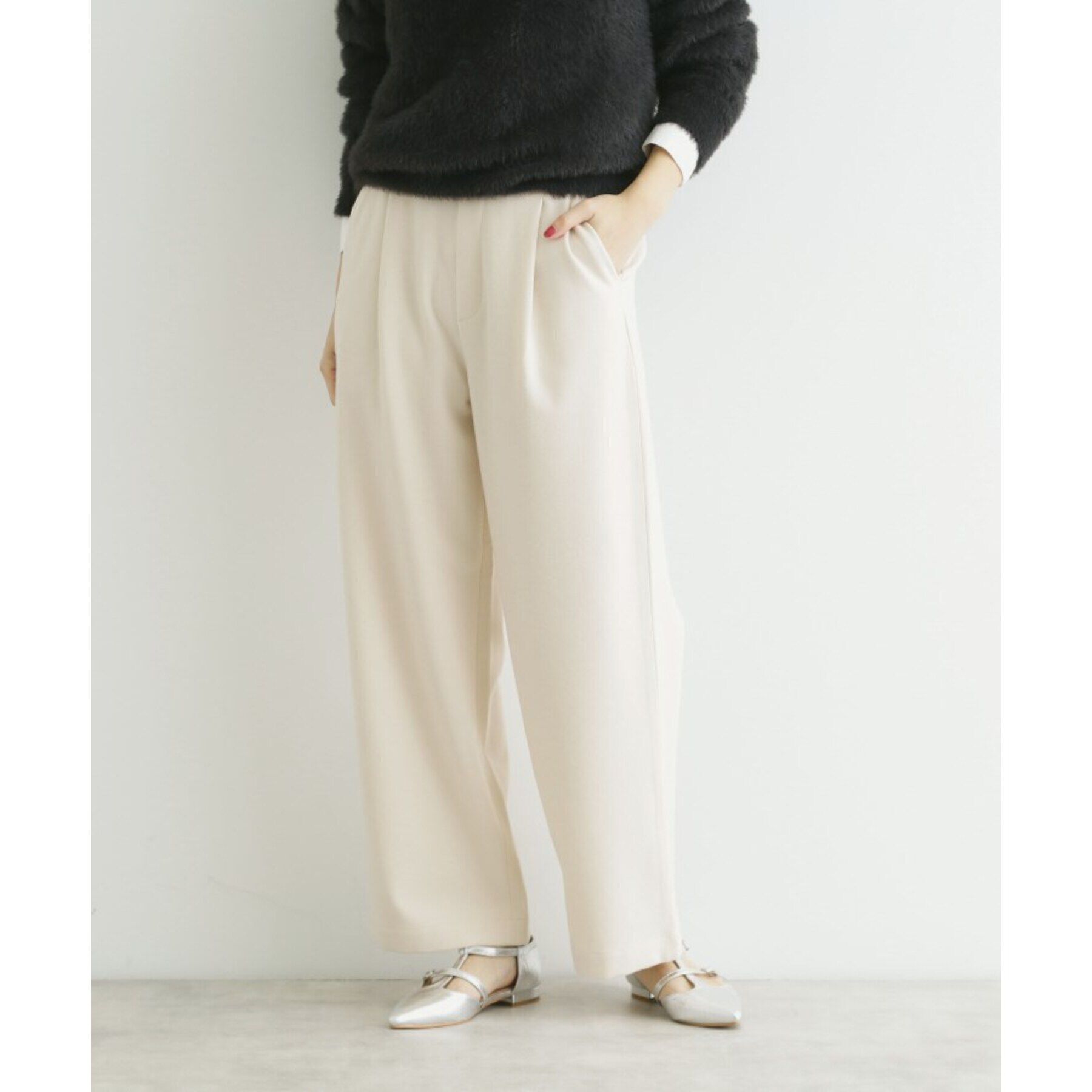 THE SHOP TK「【＠BAILA掲載】両面起毛ベーシックワイドパンツ/洗える」|その他|