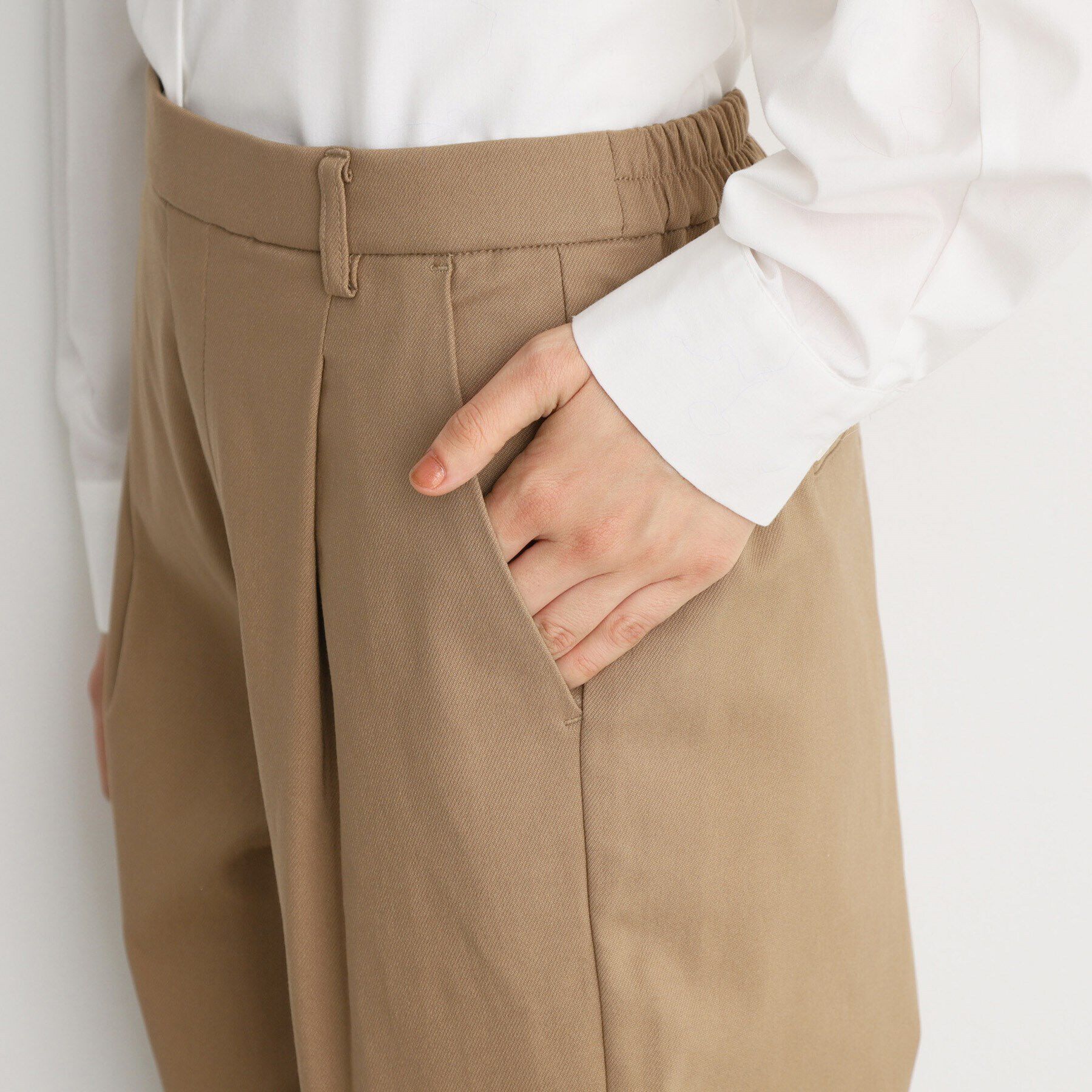 THE SHOP TK「【ラクでキレイ】ハイパーストレッチ裏起毛ワイドパンツ/洗える」|その他|