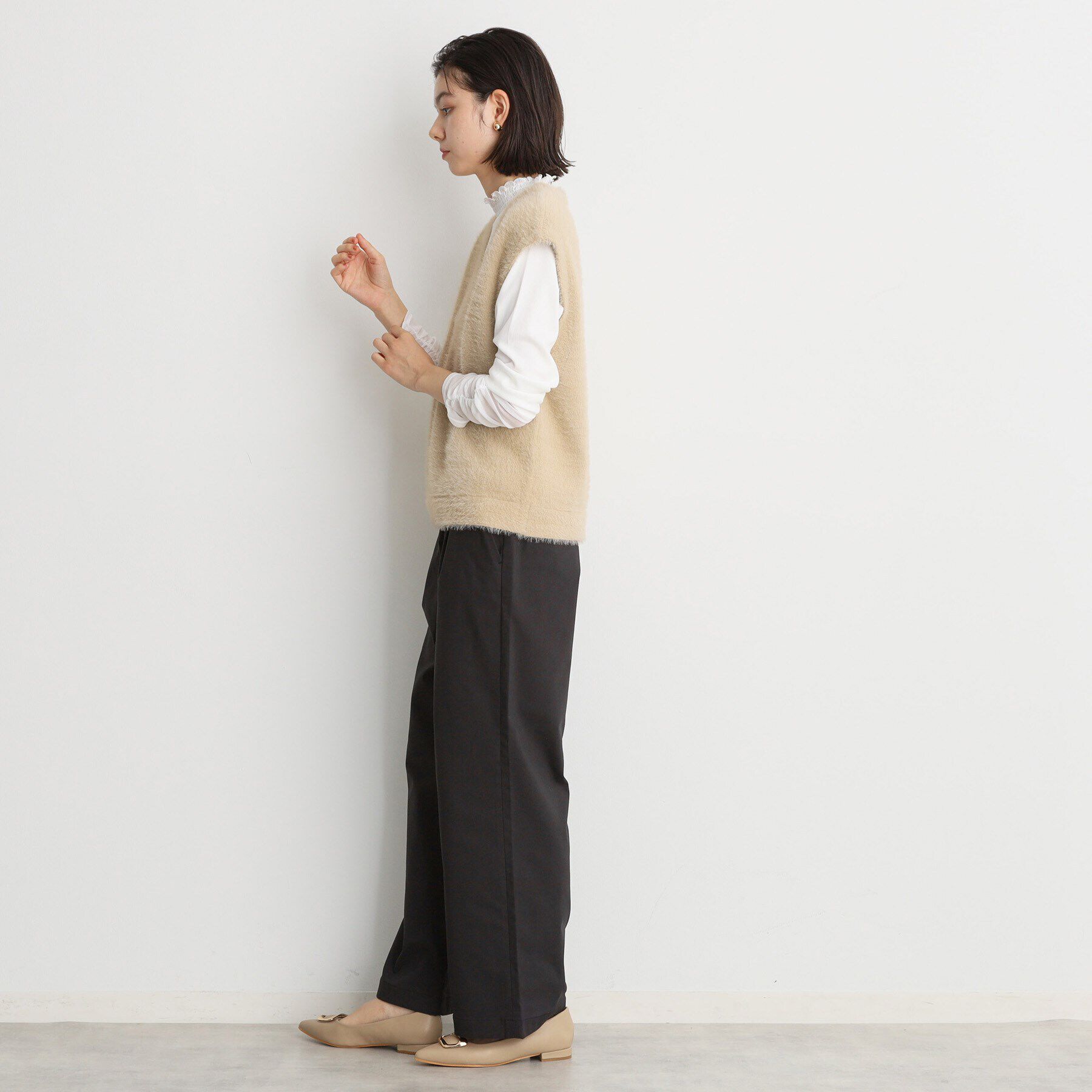 THE SHOP TK「【ラクでキレイ】ハイパーストレッチ裏起毛ワイドパンツ/洗える」|その他|