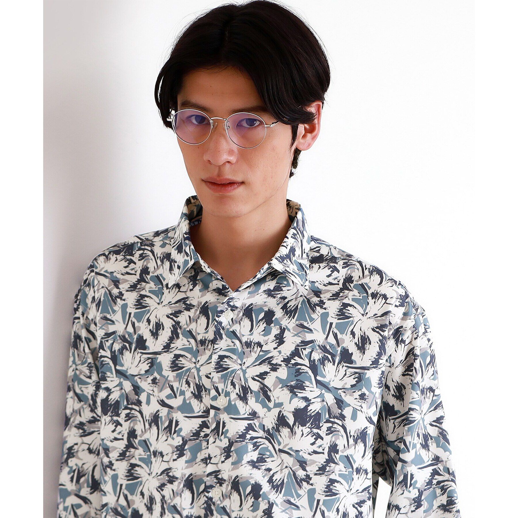 THE SHOP TK「ドライポリ長袖プリントシャツ」|シャツ・ブラウス|オフホワイト(103