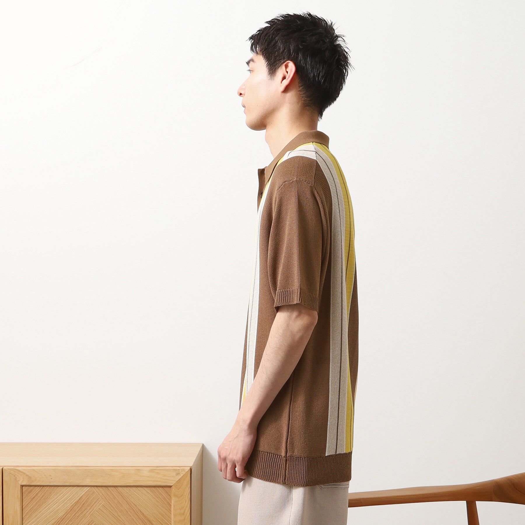 THE SHOP TK「【日本テレビ系　ダメマネ！出演　鈴木仁さん着用】マルチストライプニットポロシャツ」|ポロシャツ|