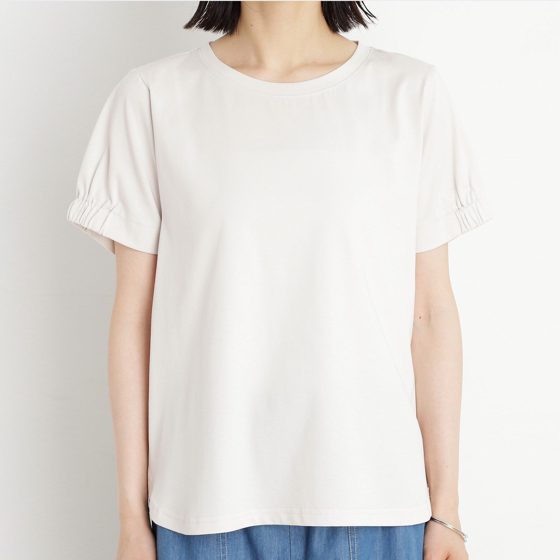 THE SHOP TK「袖タックTシャツ【接触冷感/毛玉になりにくい/UV】」|Tシャツ・カットソー|