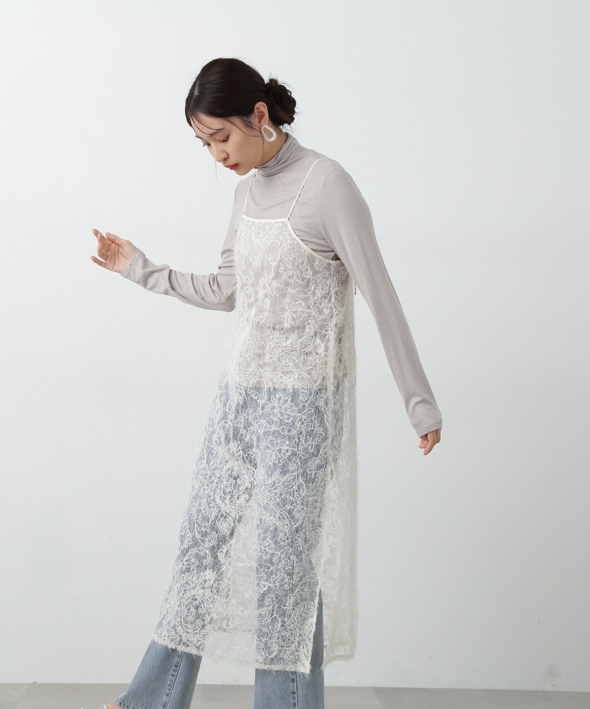  「スパンコールシアーキャミワンピース」|ワンピース|