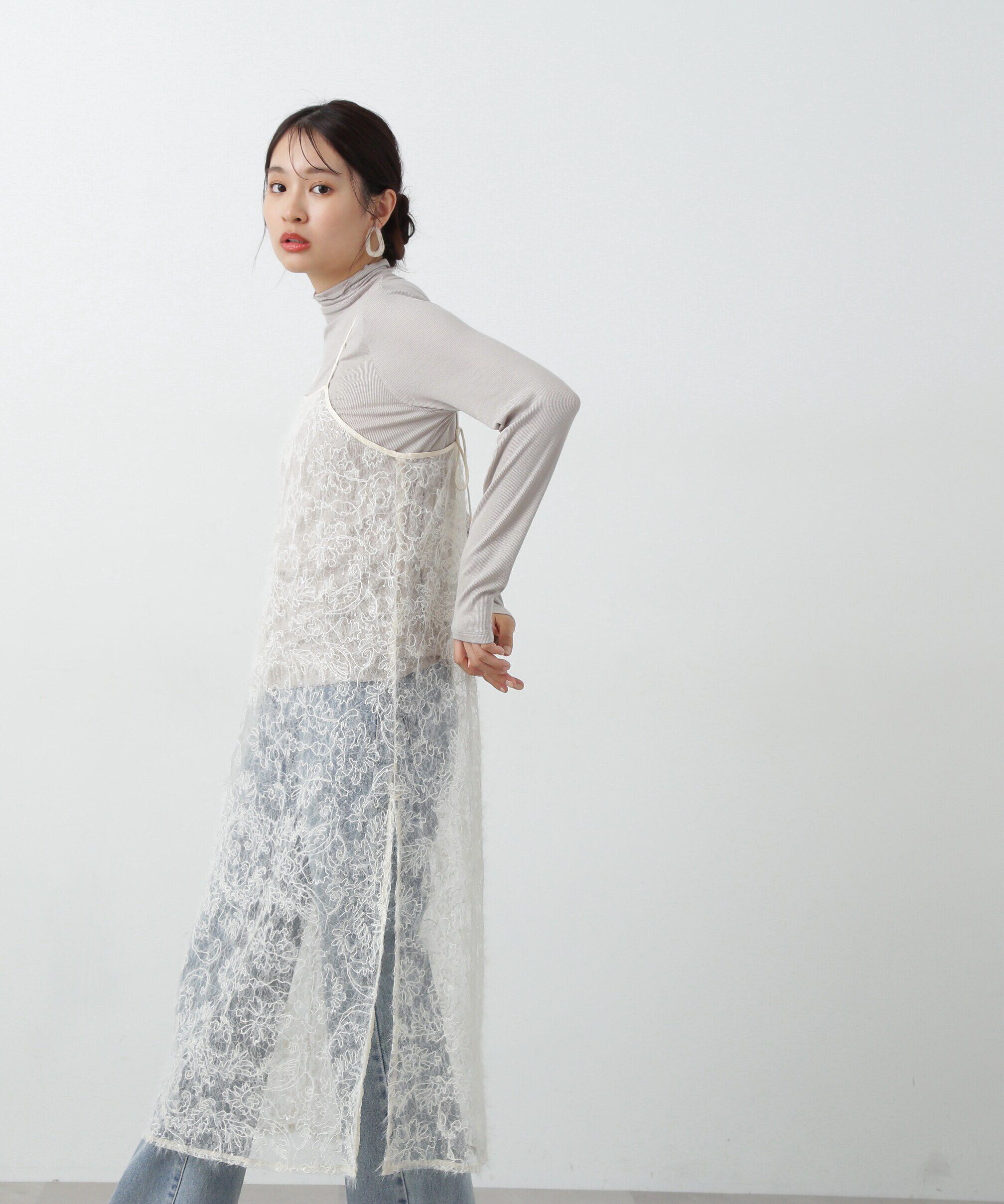  「スパンコールシアーキャミワンピース」|ワンピース|