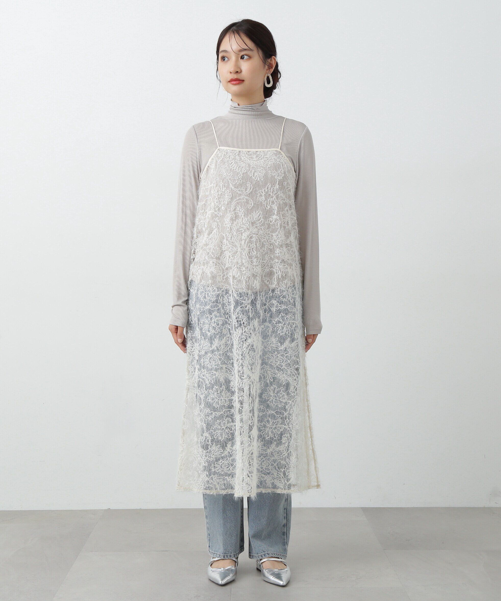  「スパンコールシアーキャミワンピース」|ワンピース|